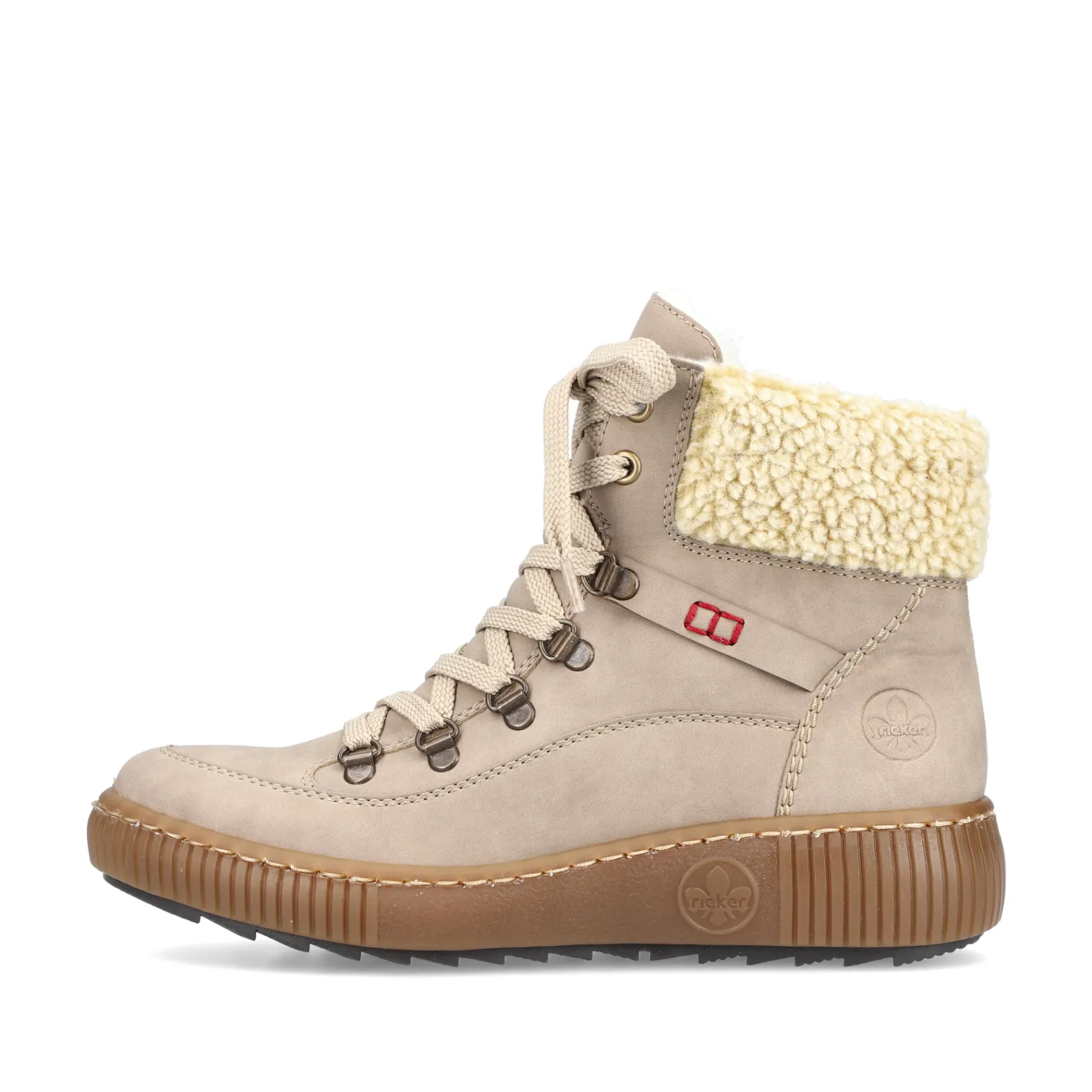 Rieker Stiefeletten & Boots | Fluffy<Damen Schnürstiefel braun Beige