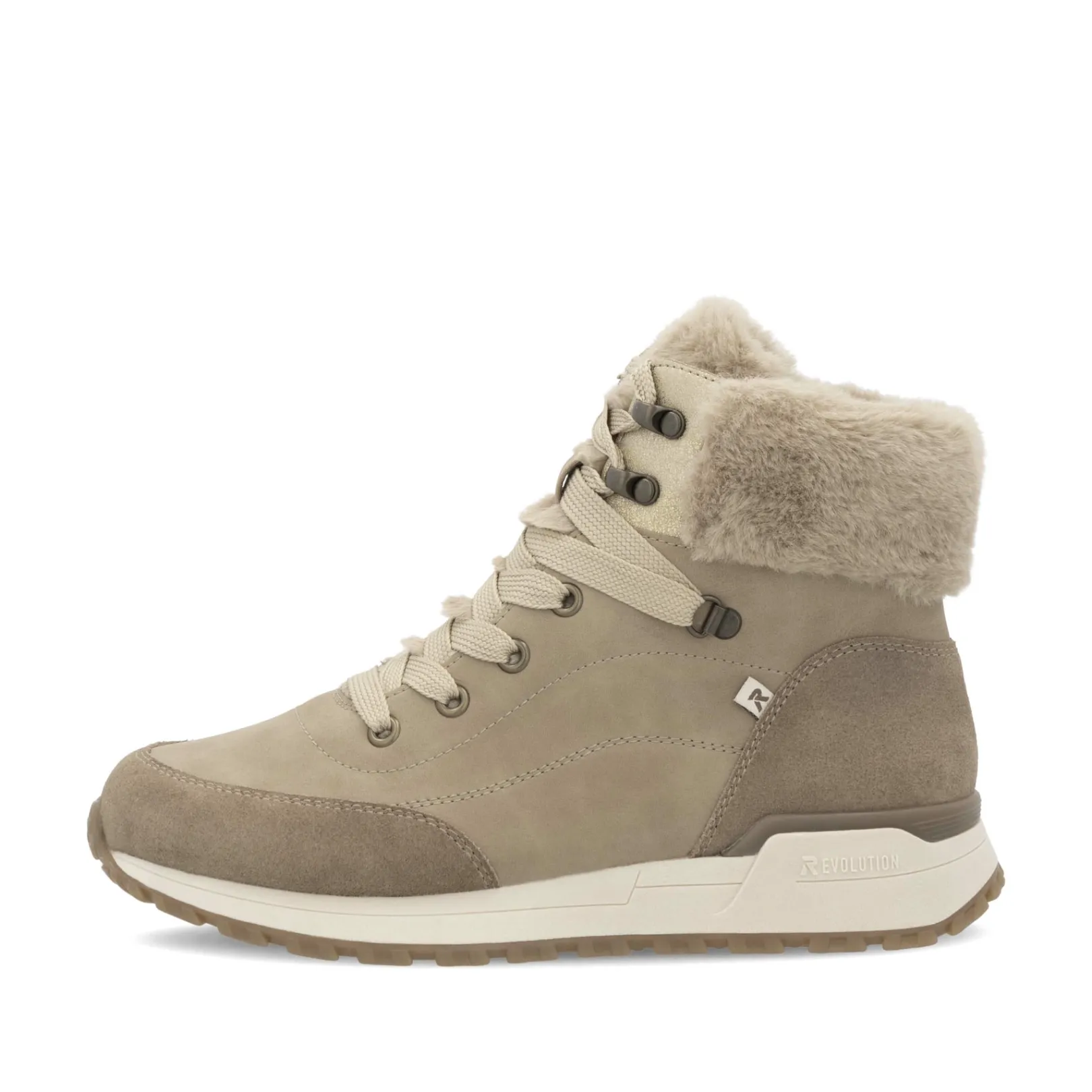 Rieker Stiefeletten & Boots | Fluffy<Damen Schnürstiefel braun Beige