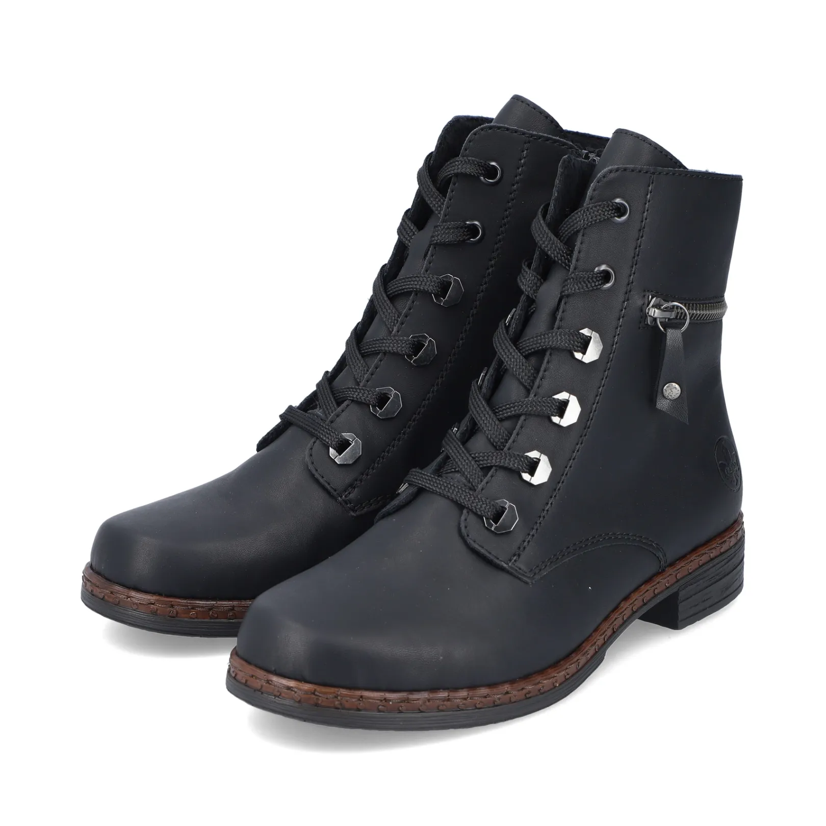 Rieker Stiefeletten & Boots<Damen Schnürstiefel carbon Schwarz