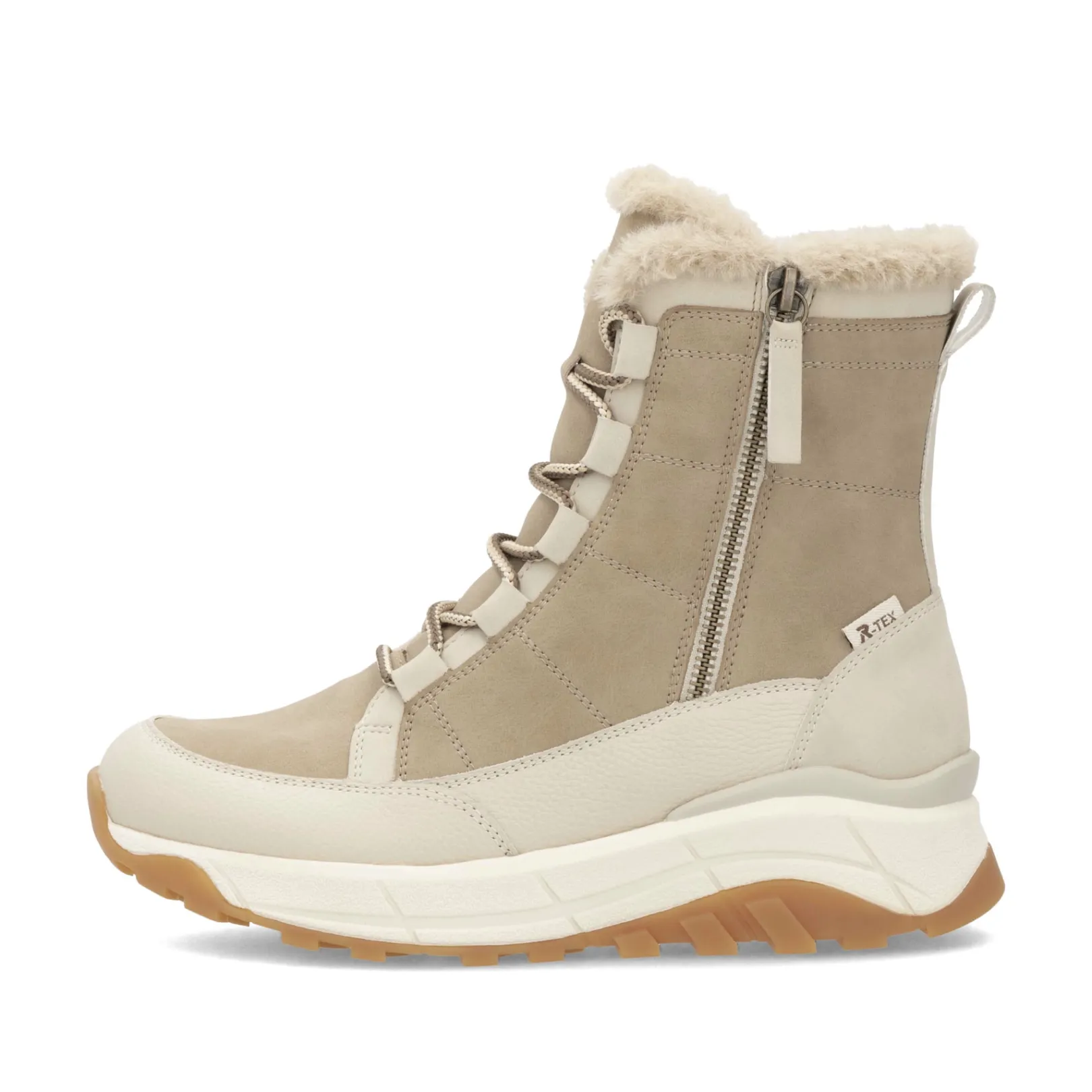 Rieker Stiefeletten & Boots | Fluffy<Damen Schnürstiefel creme Beige