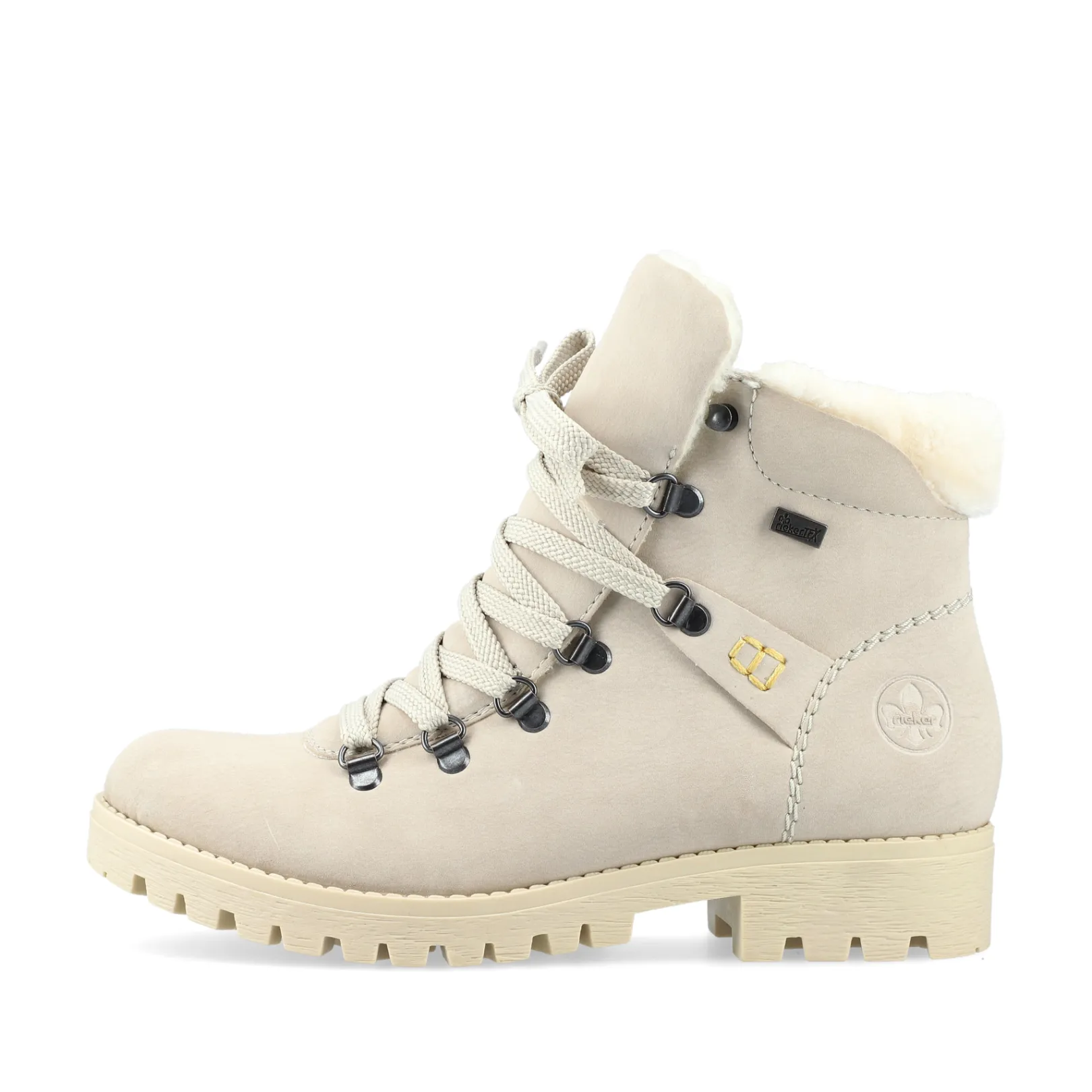 Rieker Stiefeletten & Boots | Fluffy<Damen Schnürstiefel creme Beige