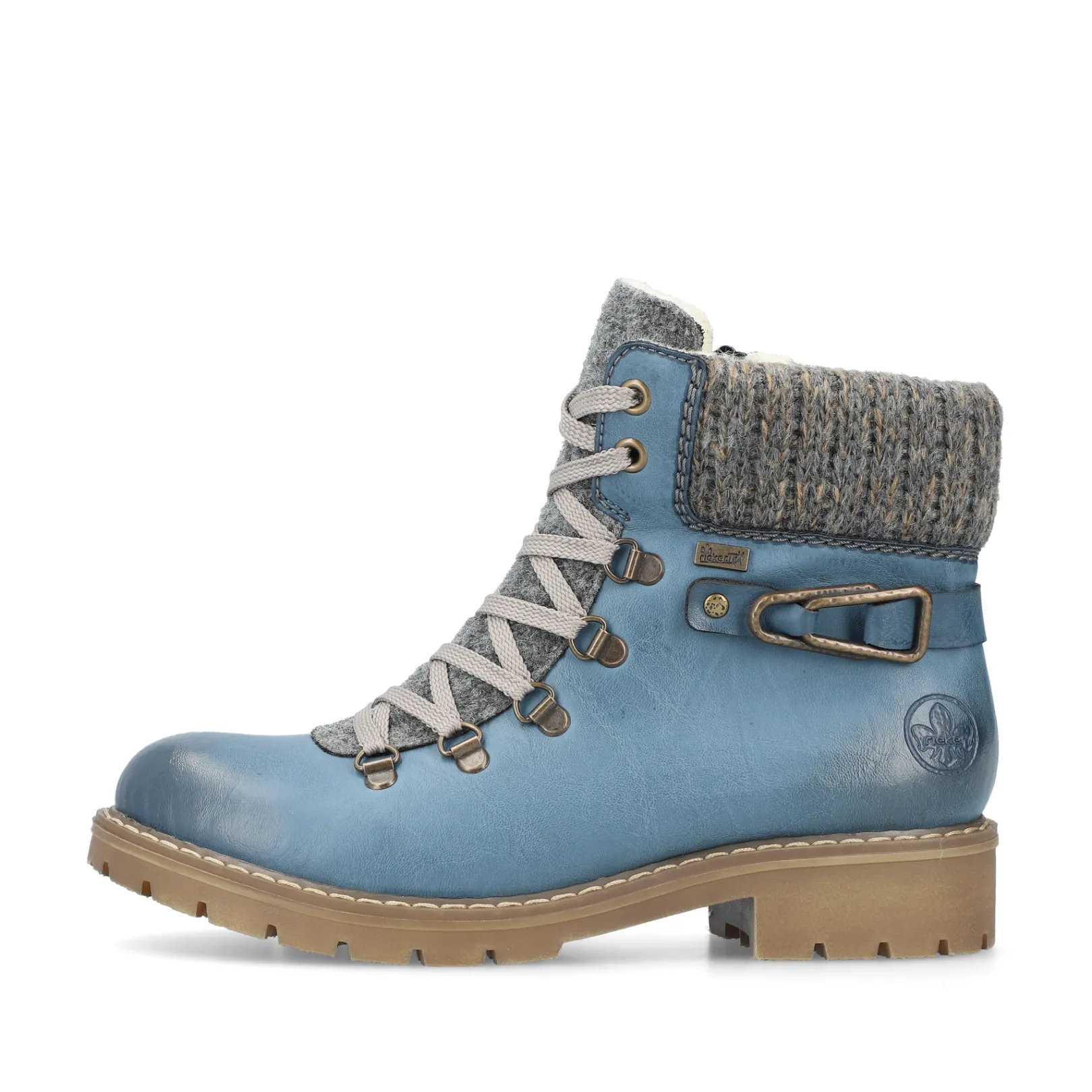 Rieker Stiefeletten & Boots<Damen Schnürstiefel cyan Blau