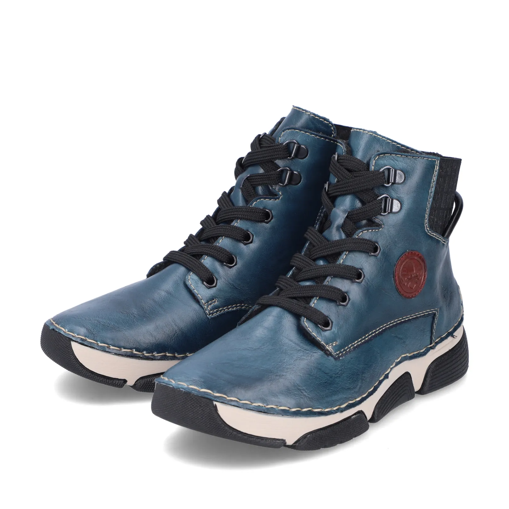 Rieker Stiefeletten & Boots<Damen Schnürstiefel cyan Blau