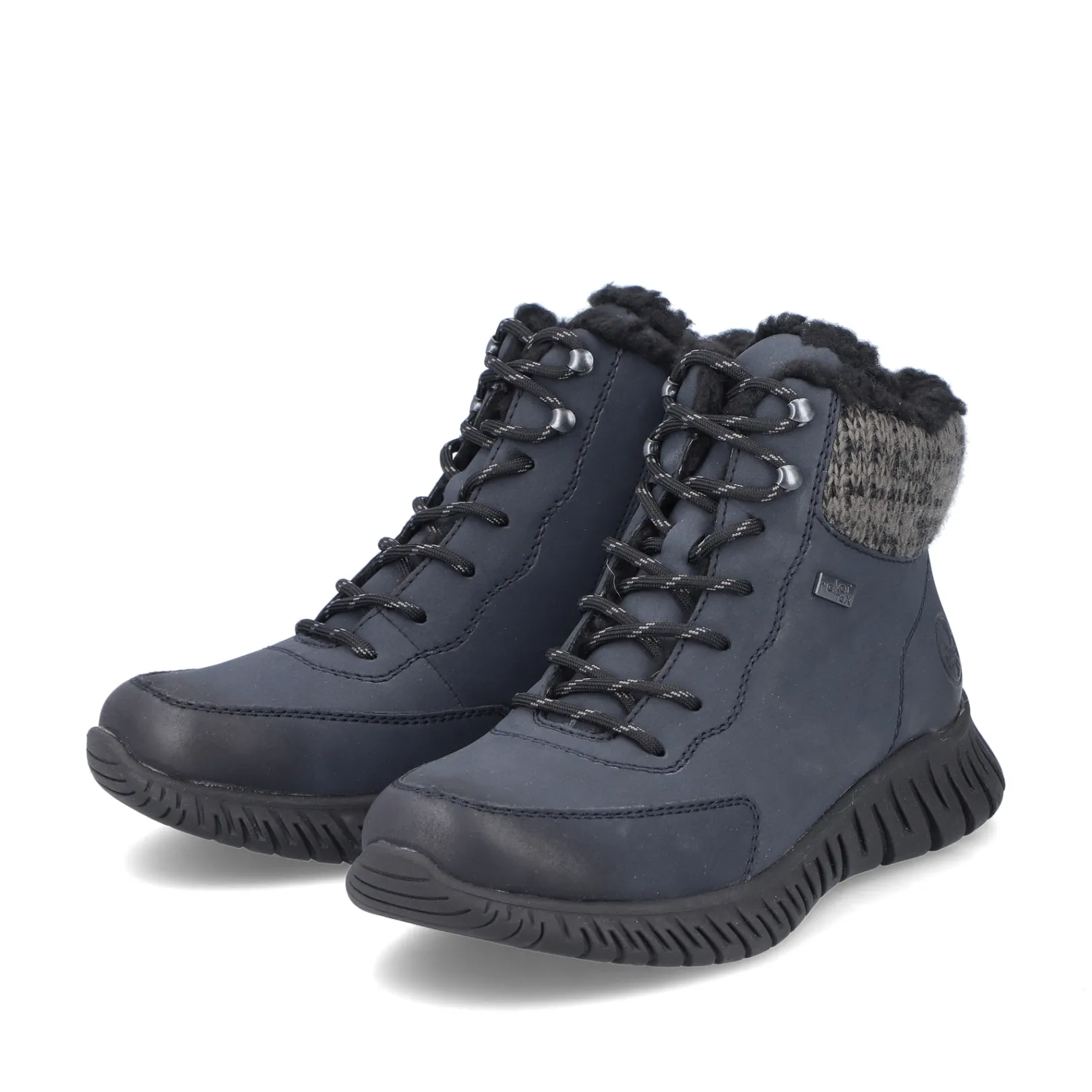 Rieker Stiefeletten & Boots | Fluffy<Damen Schnürstiefel dunkel Blau