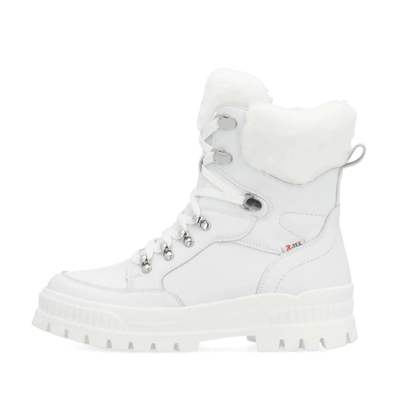 Rieker Stiefeletten & Boots | Fluffy<Damen Schnürstiefel frostweiß Weiss