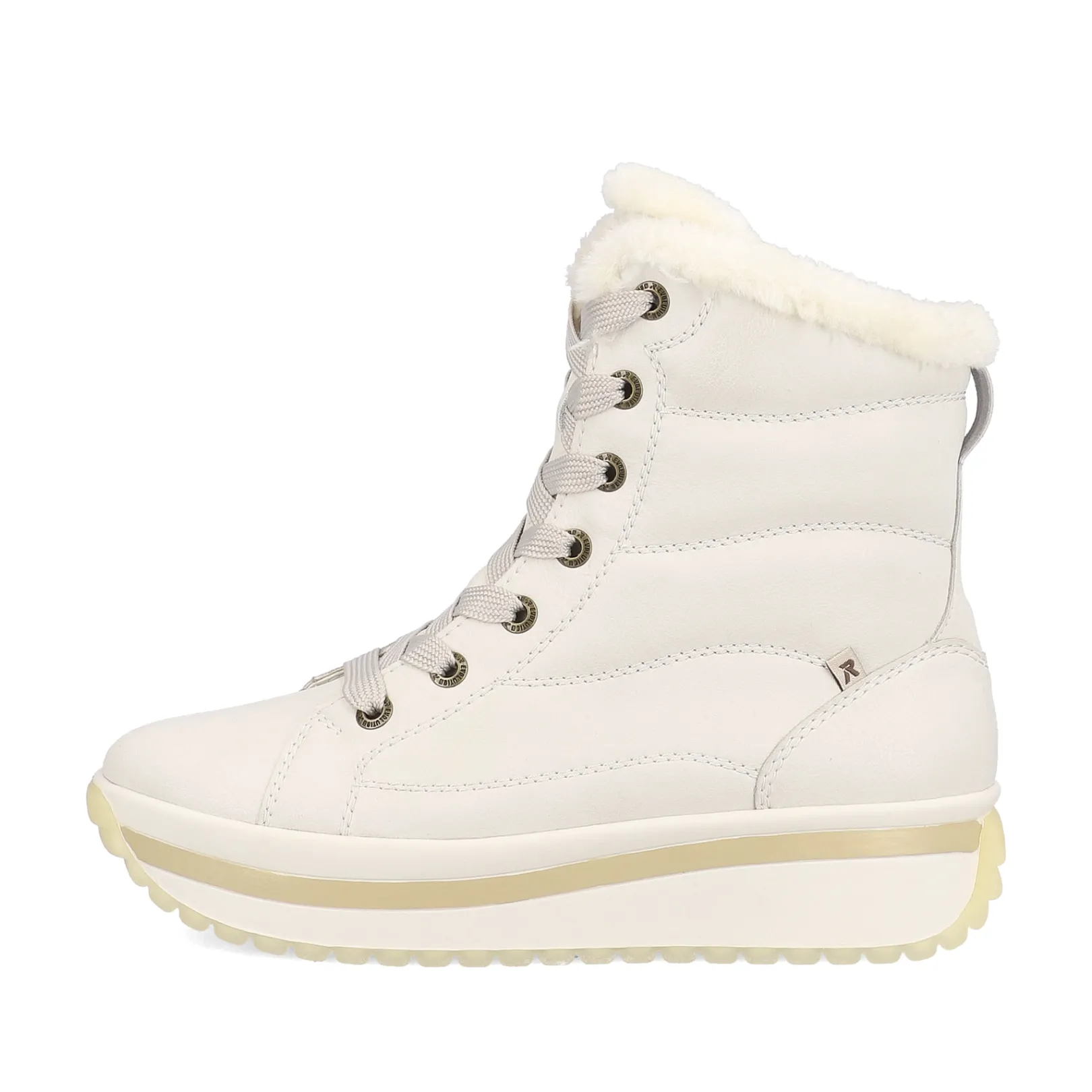 Rieker Stiefeletten & Boots | Fluffy<Damen Schnürstiefel frostweiß Weiss