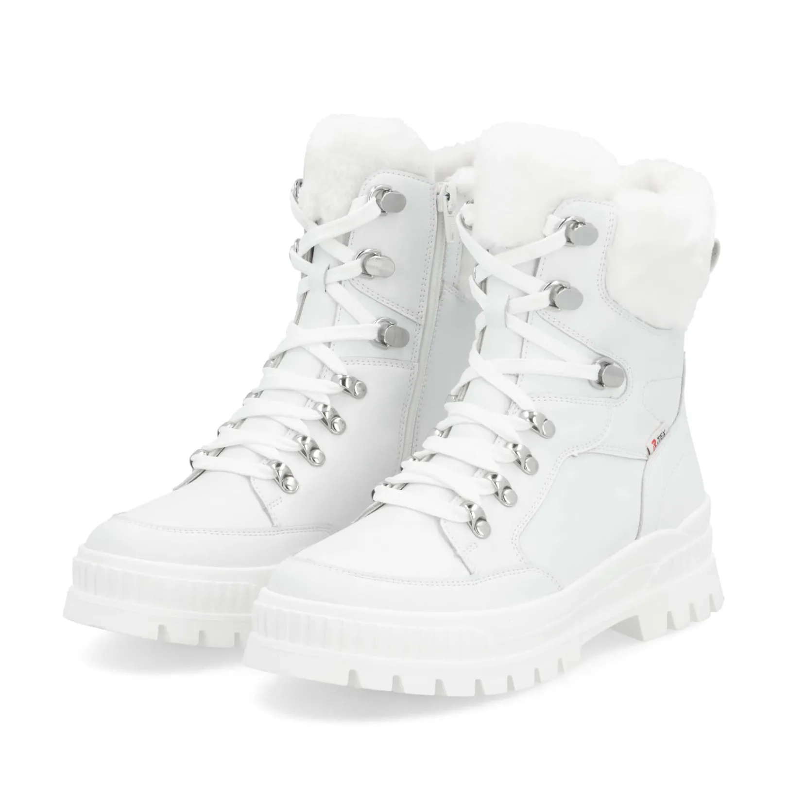 Rieker Stiefeletten & Boots | Fluffy<Damen Schnürstiefel frostweiß Weiss