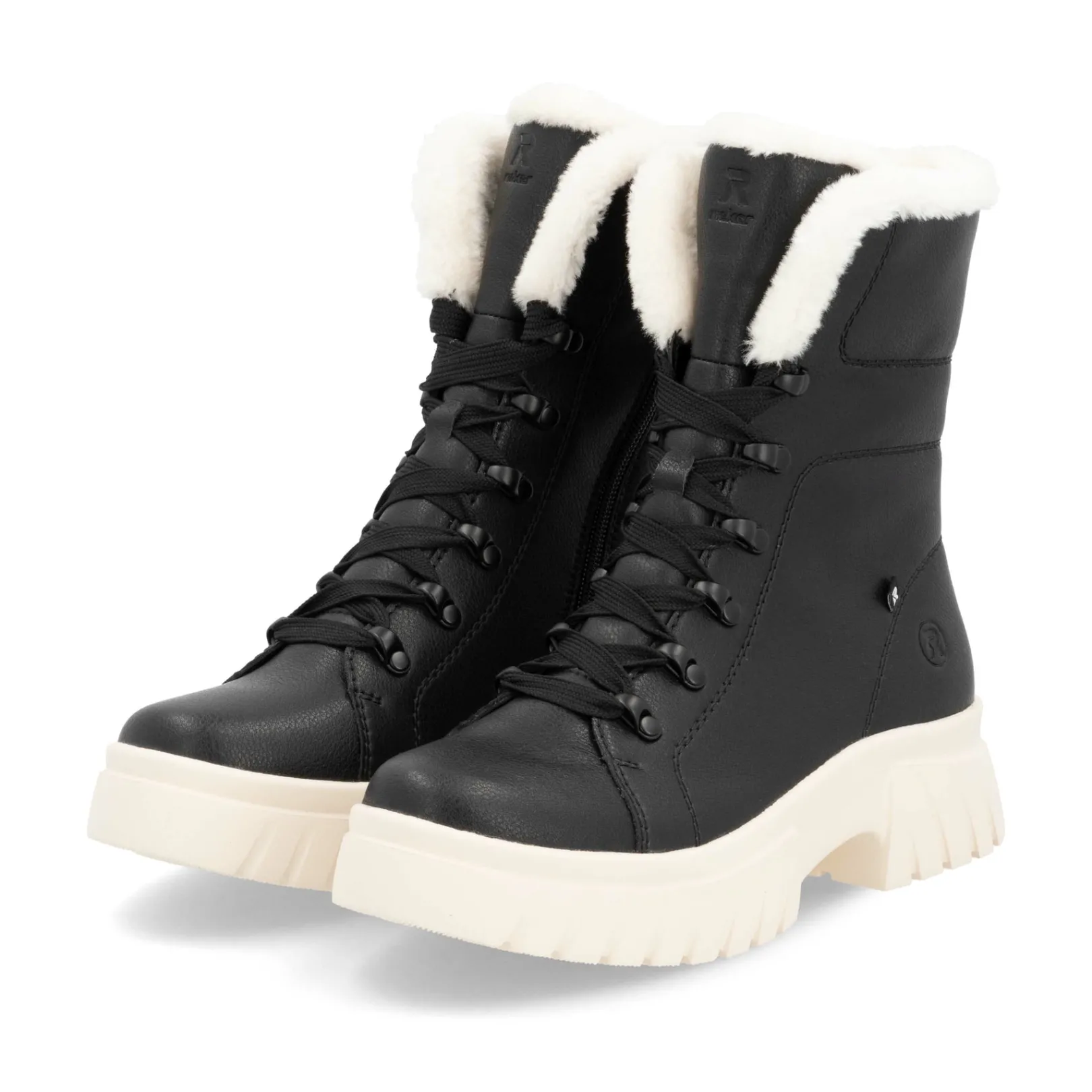 Rieker Stiefeletten & Boots | Fluffy<Damen Schnürstiefel graphit Schwarz