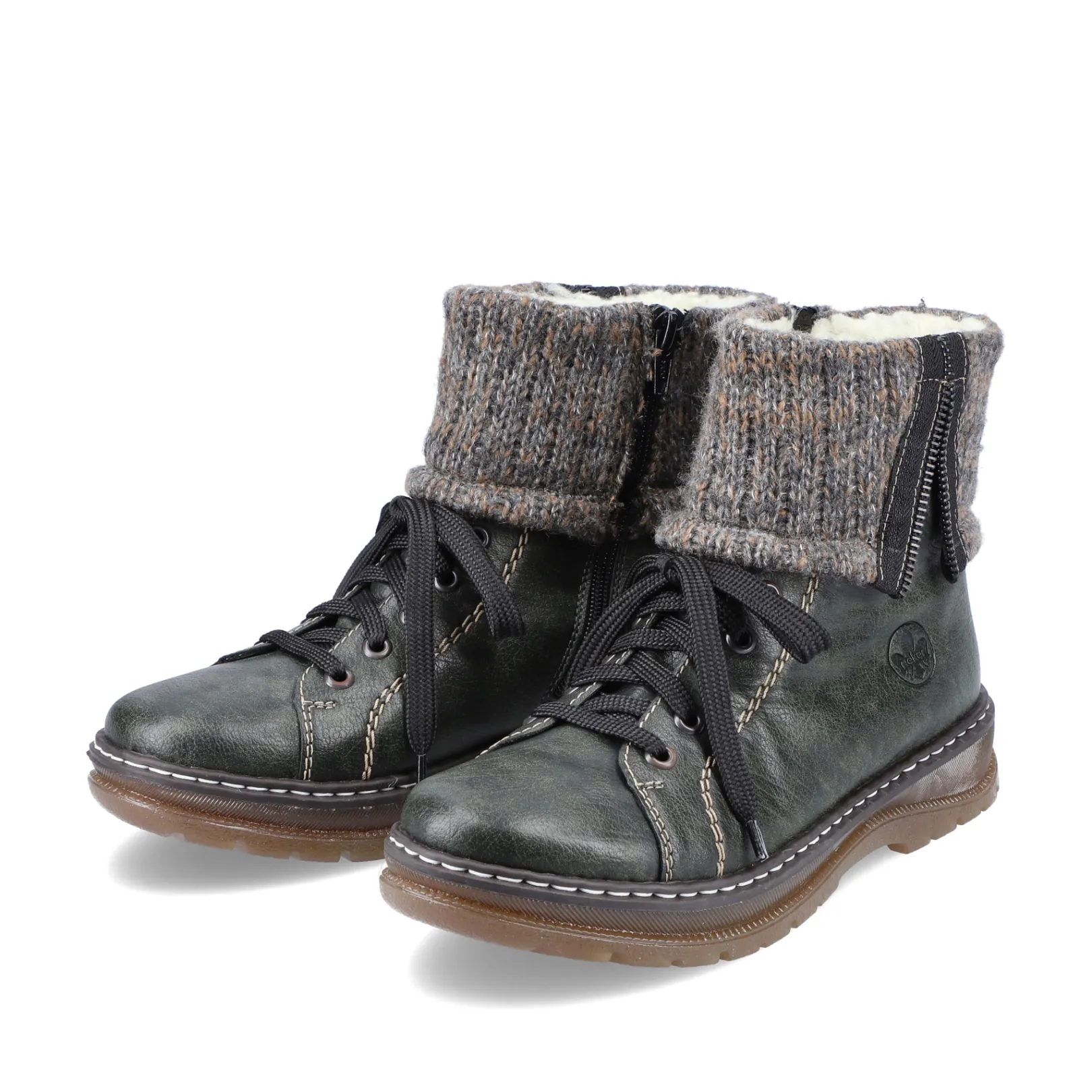 Rieker Stiefeletten & Boots<Damen Schnürstiefel grau Grün