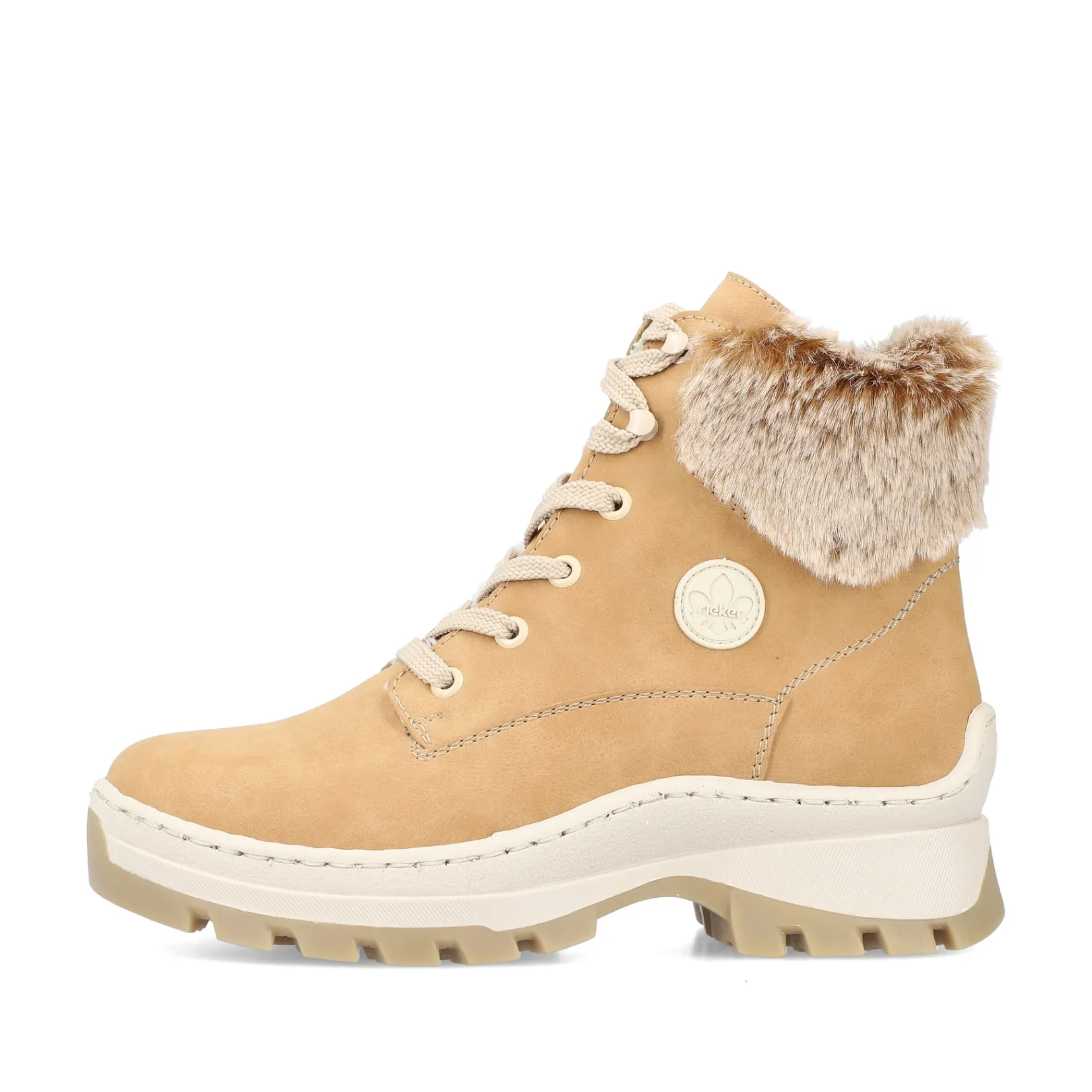 Rieker Stiefeletten & Boots | Fluffy<Damen Schnürstiefel karamell Braun