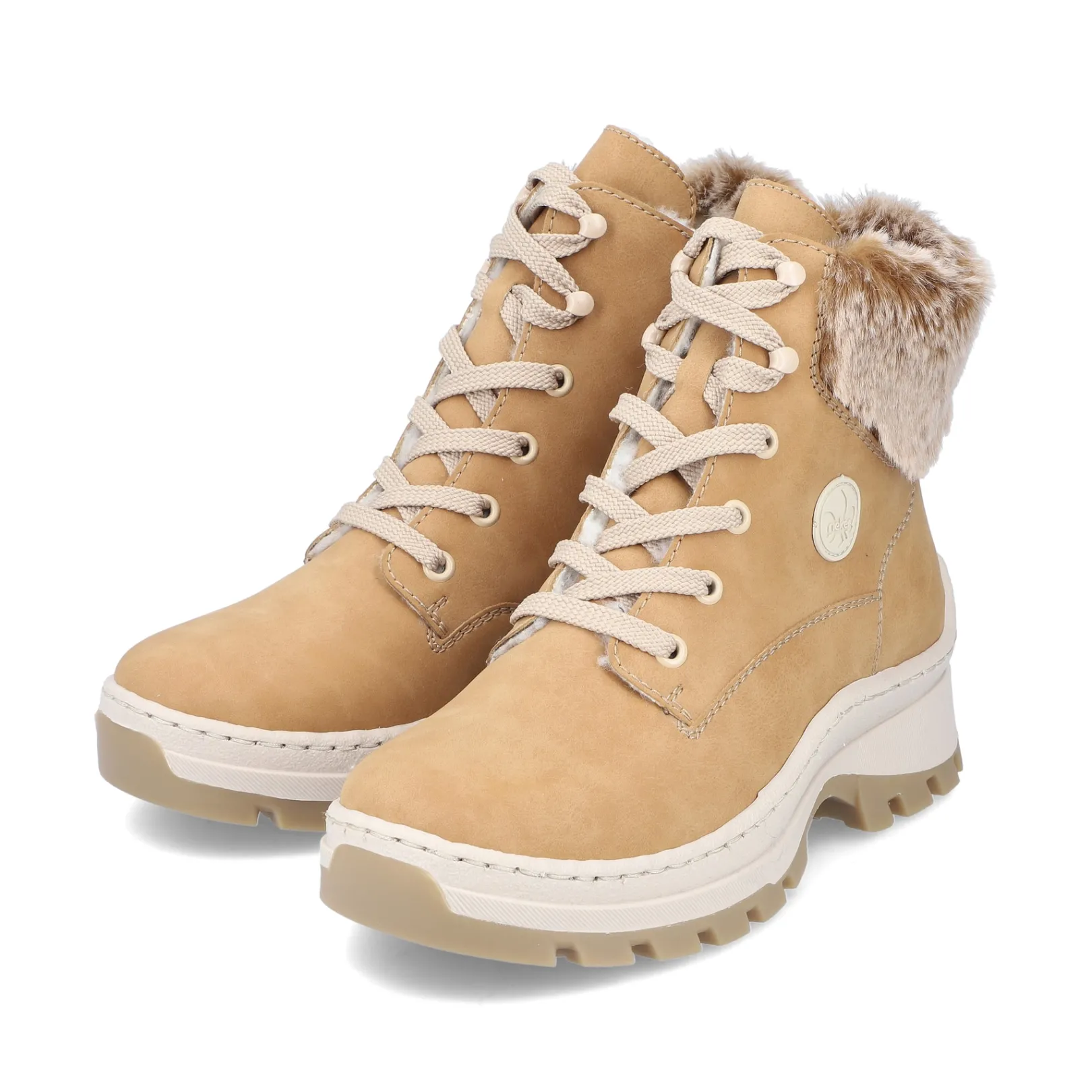 Rieker Stiefeletten & Boots | Fluffy<Damen Schnürstiefel karamell Braun