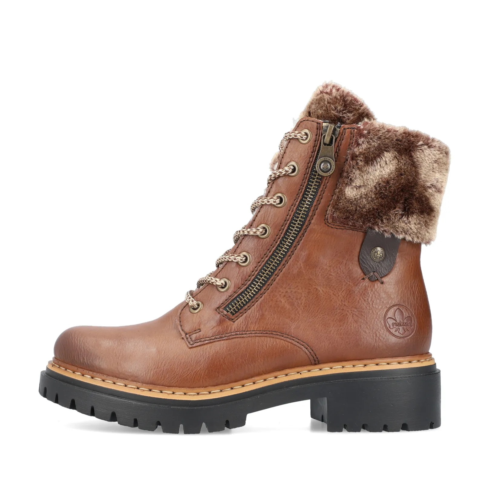 Rieker Stiefeletten & Boots | Fluffy<Damen Schnürstiefel kastanien Braun