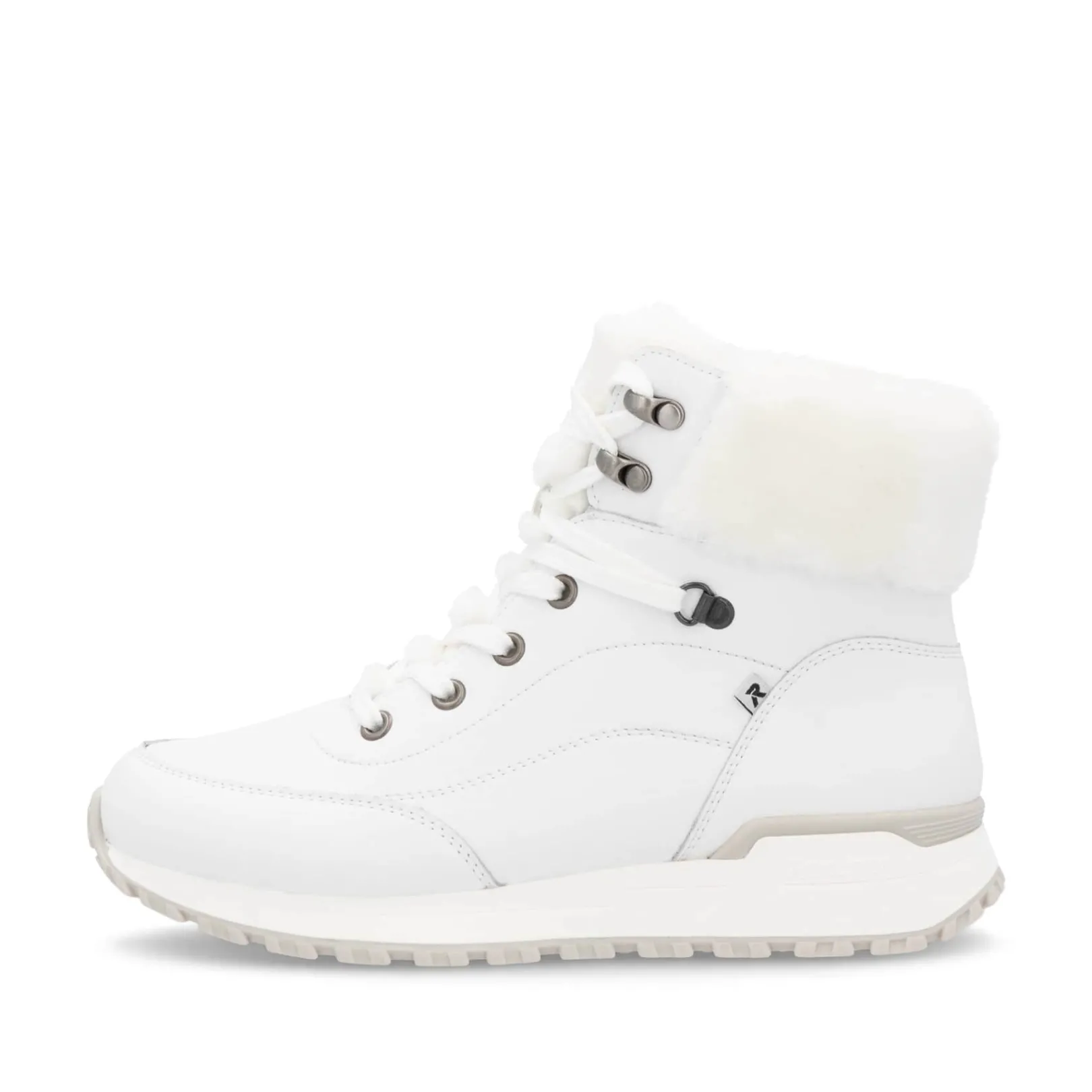 Rieker Stiefeletten & Boots | Fluffy<Damen Schnürstiefel kristallweiß Weiss