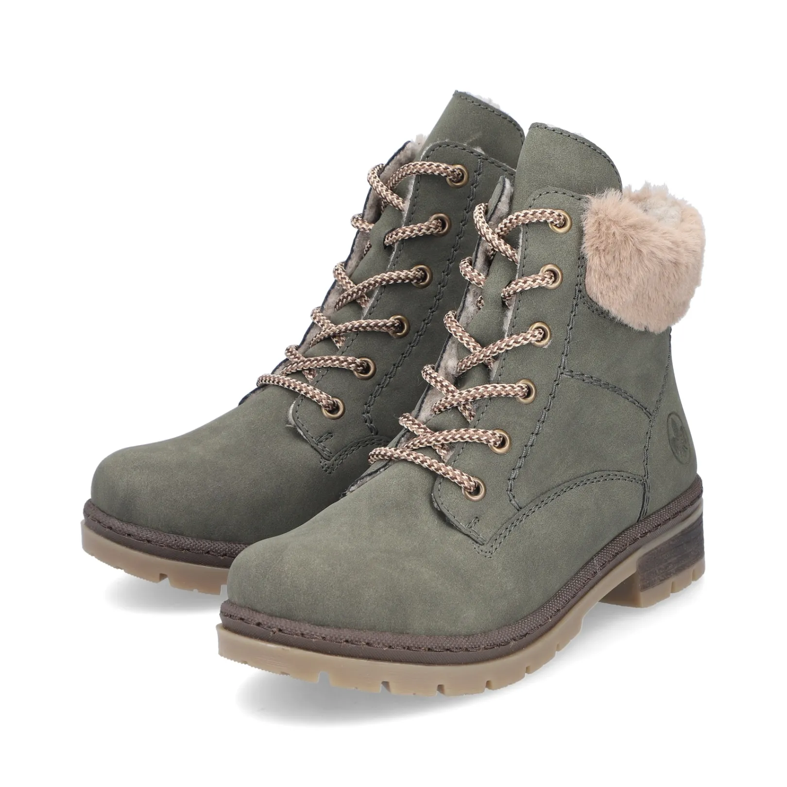 Rieker Stiefeletten & Boots | Fluffy<Damen Schnürstiefel laub Grün