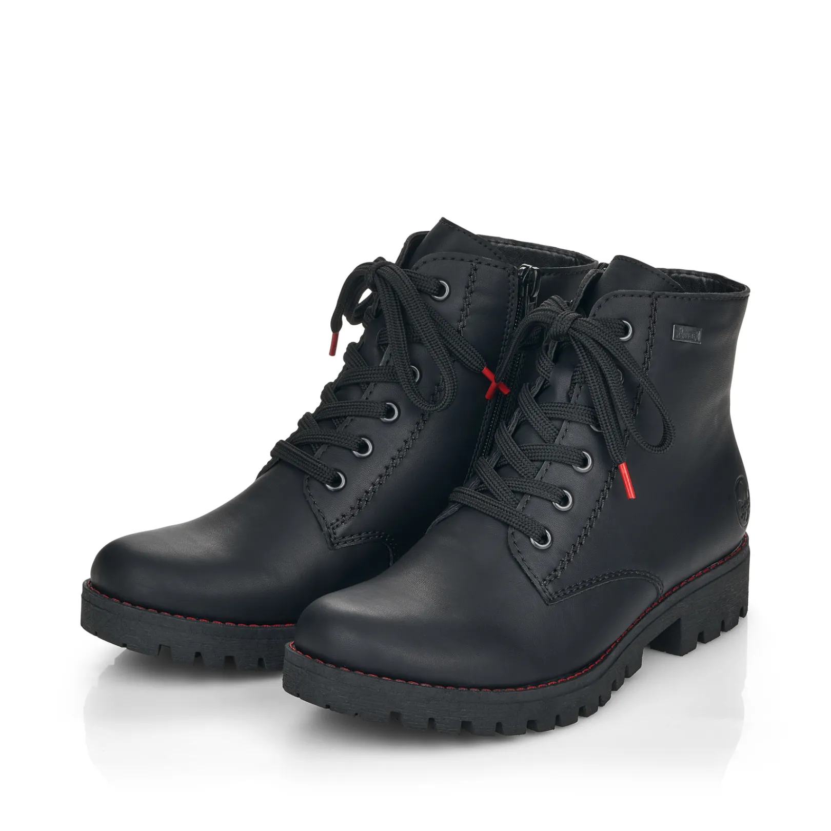 Rieker Stiefeletten & Boots<Damen Schnürstiefel matt Schwarz