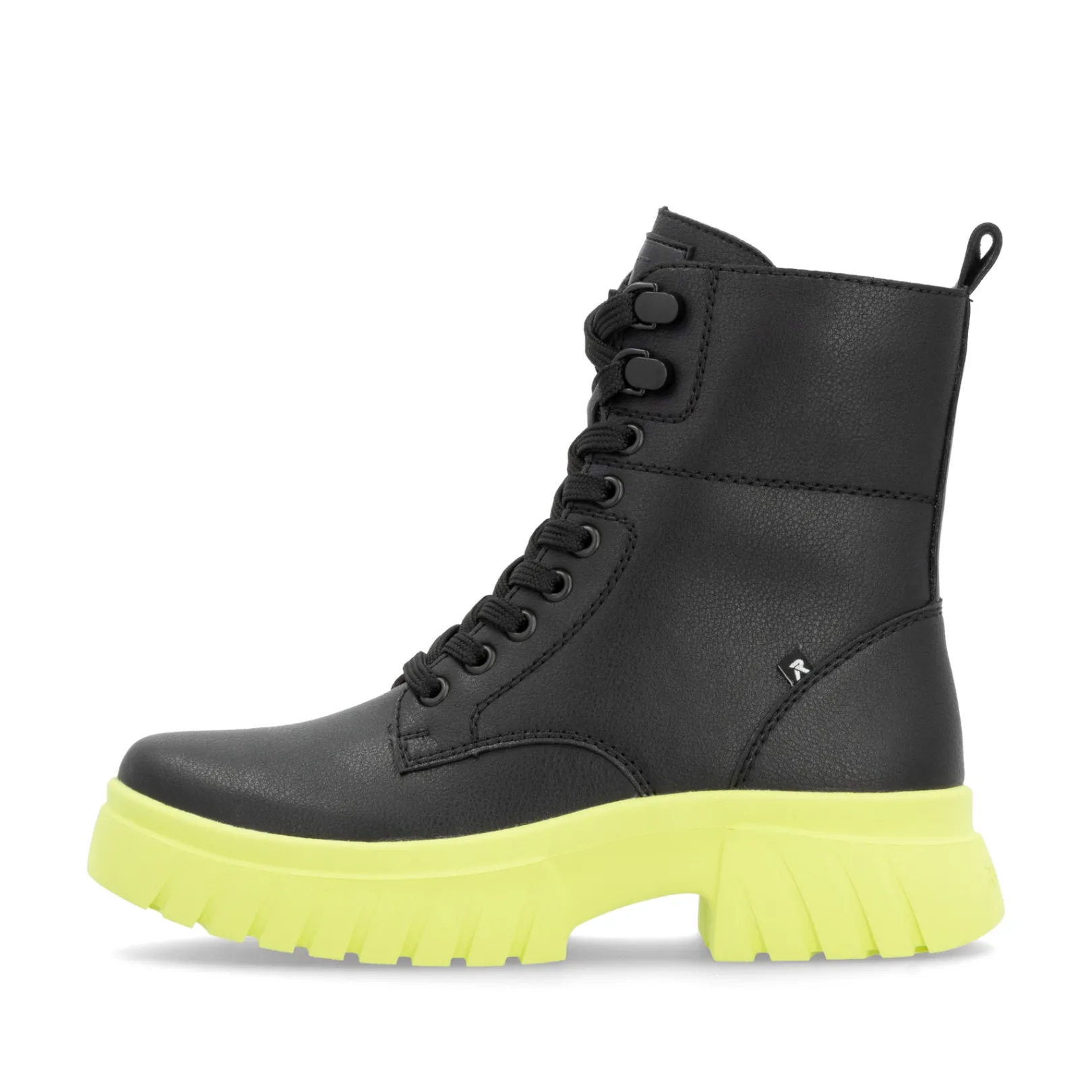 Rieker Stiefeletten & Boots<Damen Schnürstiefel matt-neongrün Schwarz