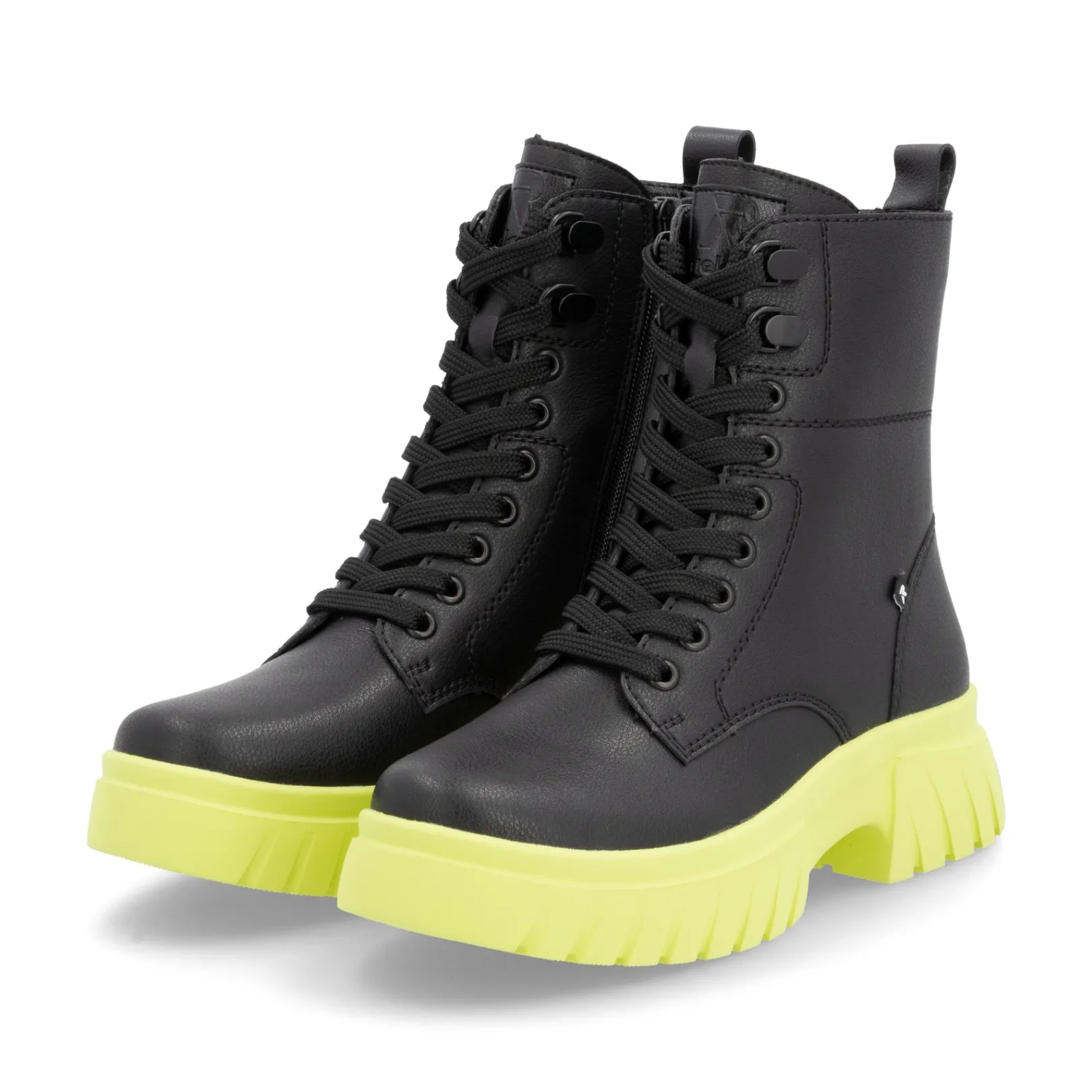 Rieker Stiefeletten & Boots<Damen Schnürstiefel matt-neongrün Schwarz