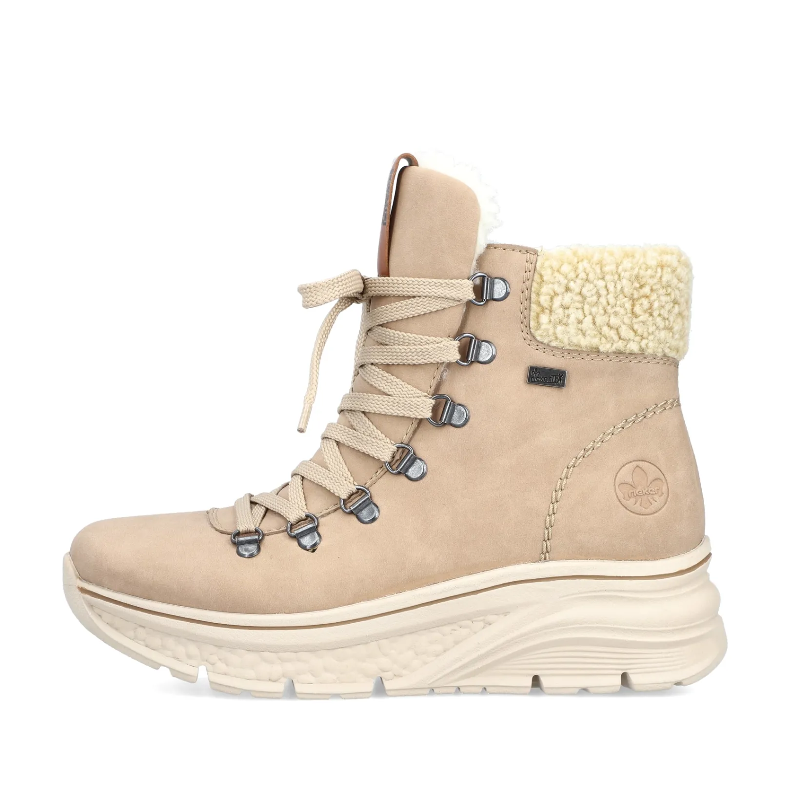 Rieker Stiefeletten & Boots | Fluffy<Damen Schnürstiefel sand Beige