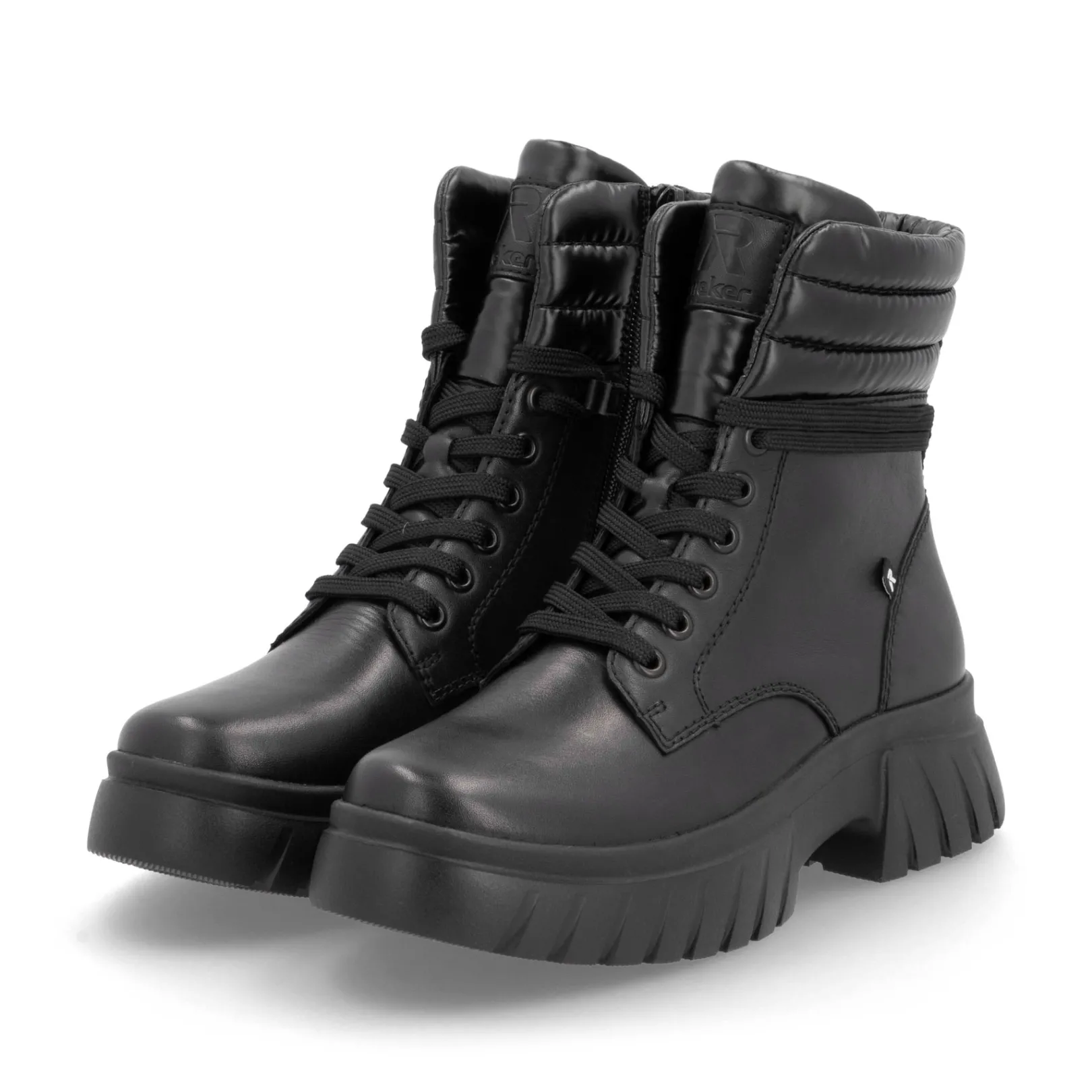 Rieker Stiefeletten & Boots<Damen Schnürstiefel stahl Schwarz