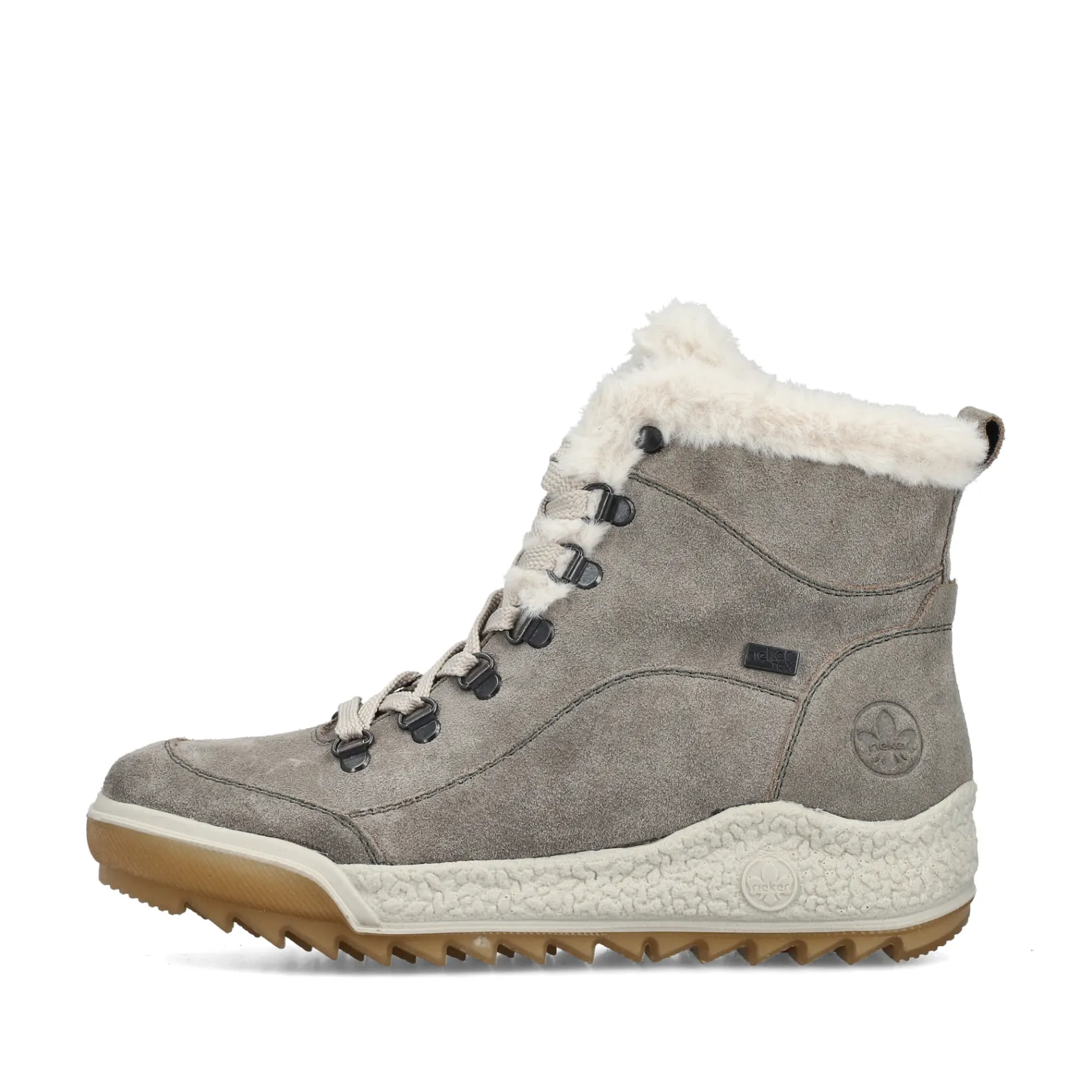 Rieker Stiefeletten & Boots | Fluffy<Damen Schnürstiefel stein Grau