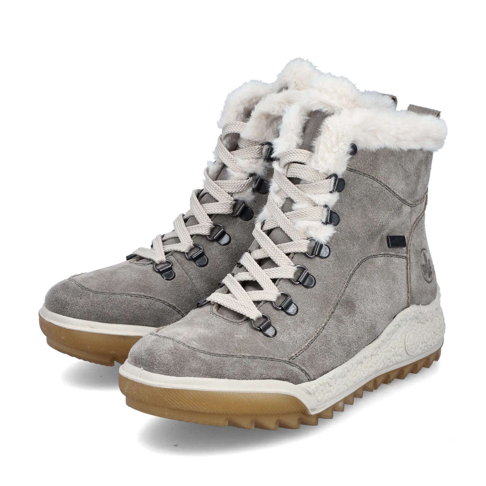 Rieker Stiefeletten & Boots | Fluffy<Damen Schnürstiefel stein Grau