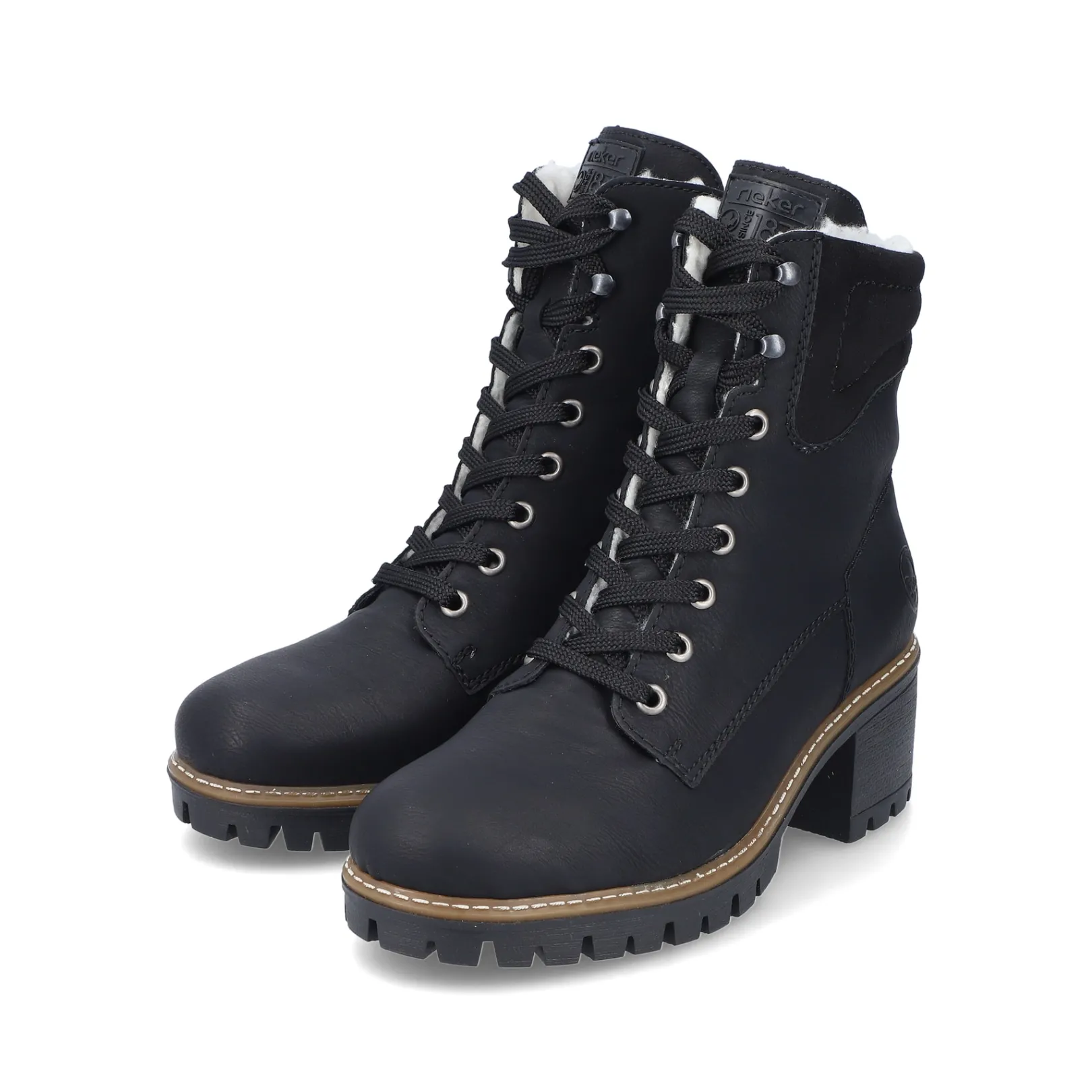 Rieker Stiefeletten & Boots<Damen Schnürstiefel tief Schwarz