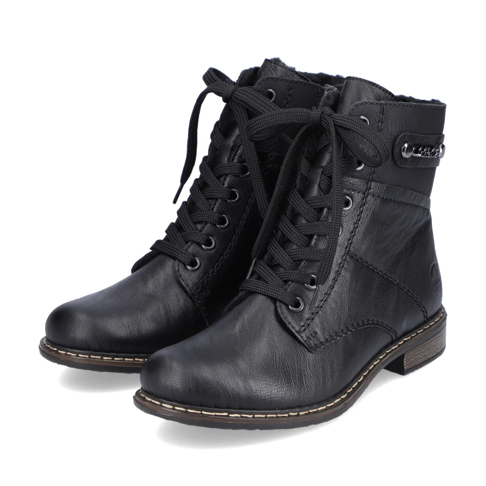 Rieker Stiefeletten & Boots<Damen Schnürstiefel tief Schwarz