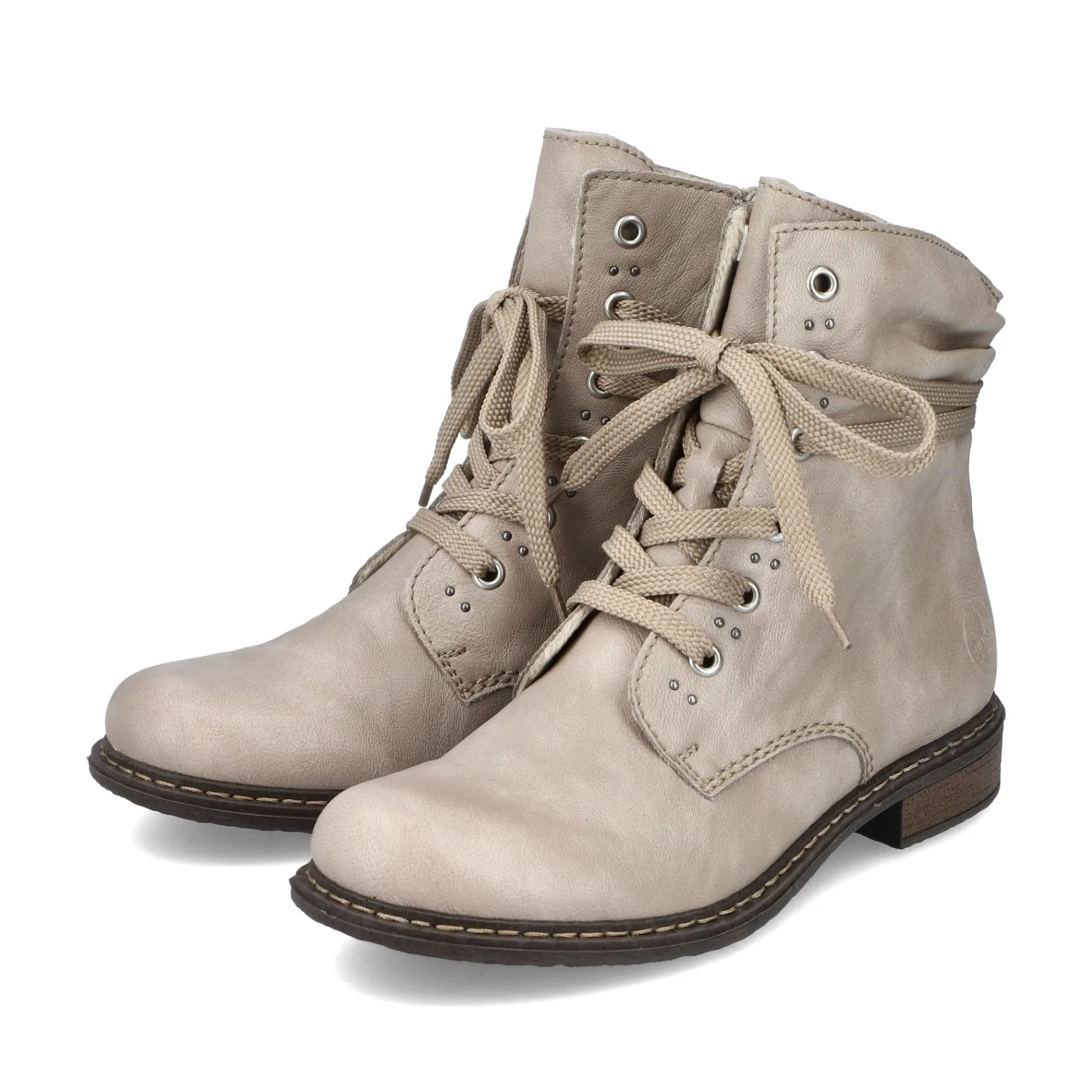 Rieker Stiefeletten & Boots<Damen Schnürstiefel vanille Beige