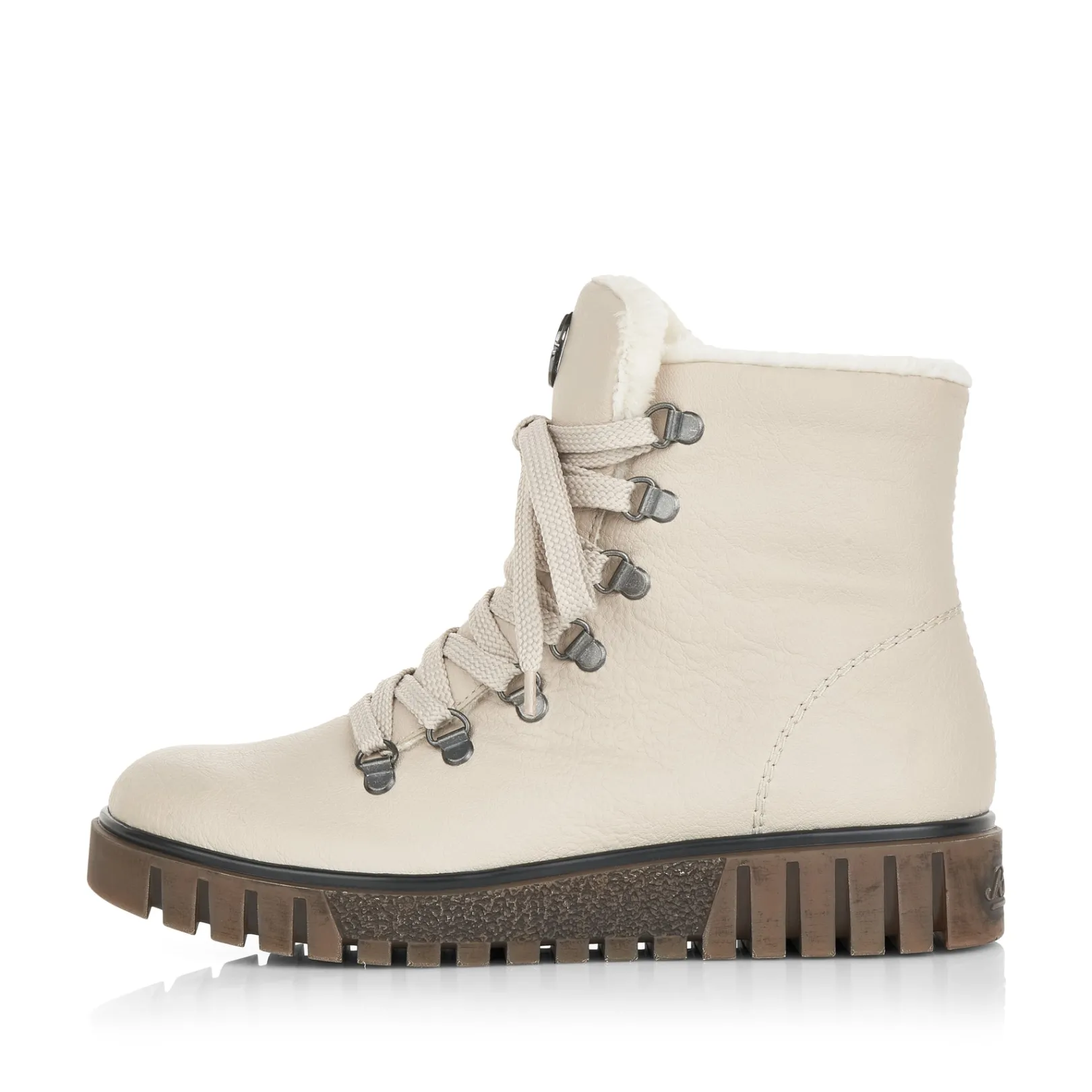 Rieker Stiefeletten & Boots | Fluffy<Damen Schnürstiefel vanille Beige