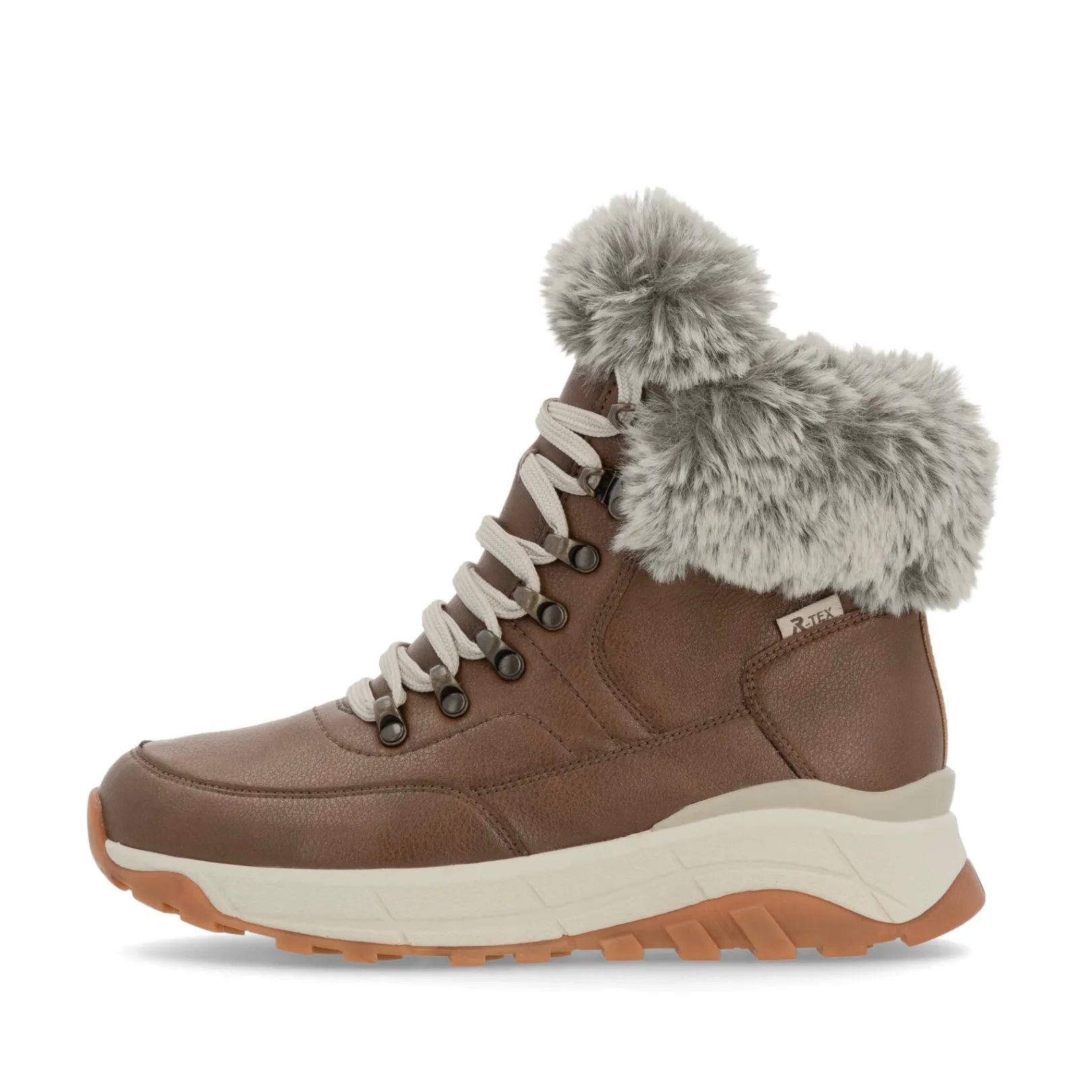 Rieker Stiefeletten & Boots | Fluffy<Damen Schnürstiefel zimt Braun