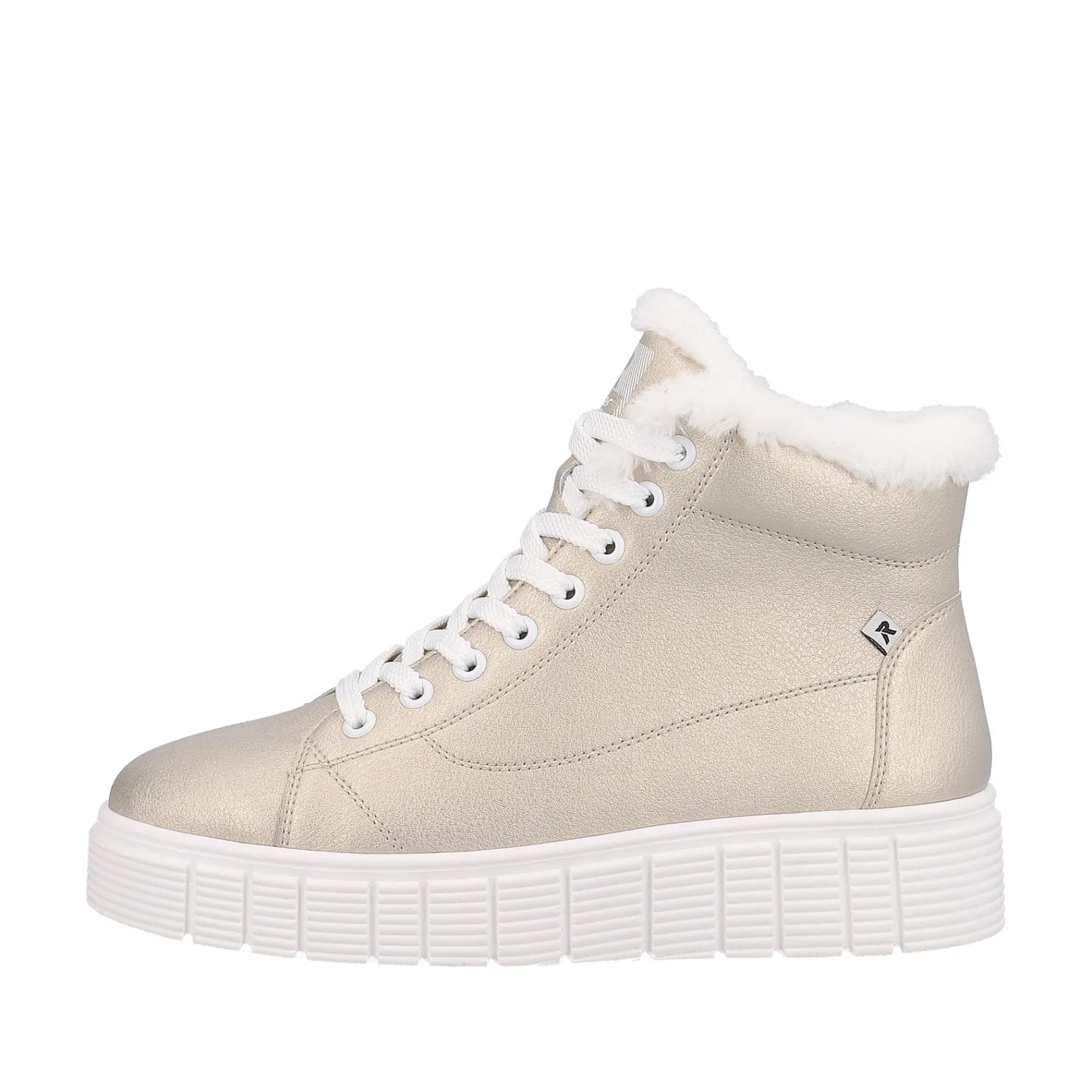 Rieker Sneaker | Fluffy<Damen Sneaker High glittery- frost-white Gold