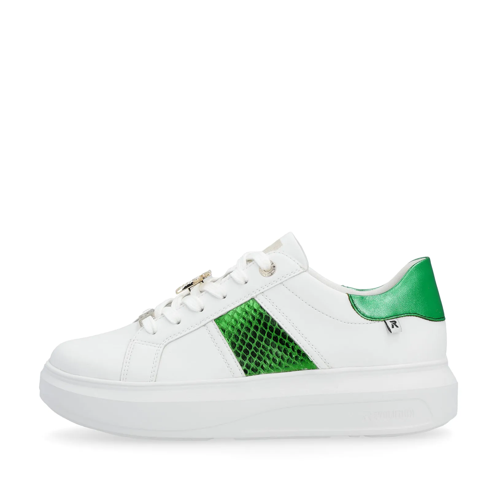 Rieker Sneaker<Damen Sneaker Low crystal white metallic-green Weiss