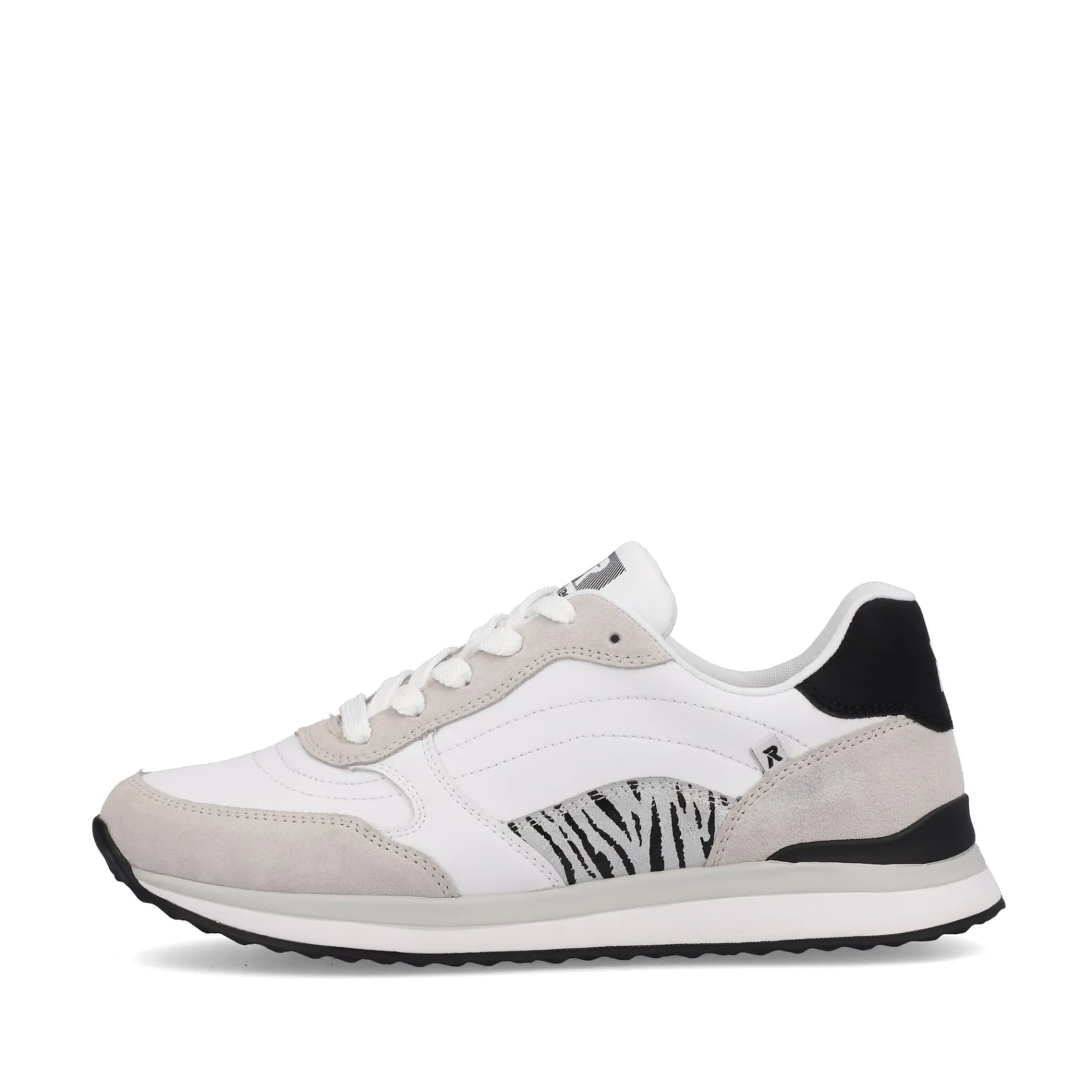 Rieker Sneaker<Damen Sneaker Low swan-white arctic-grey zebra Weiss