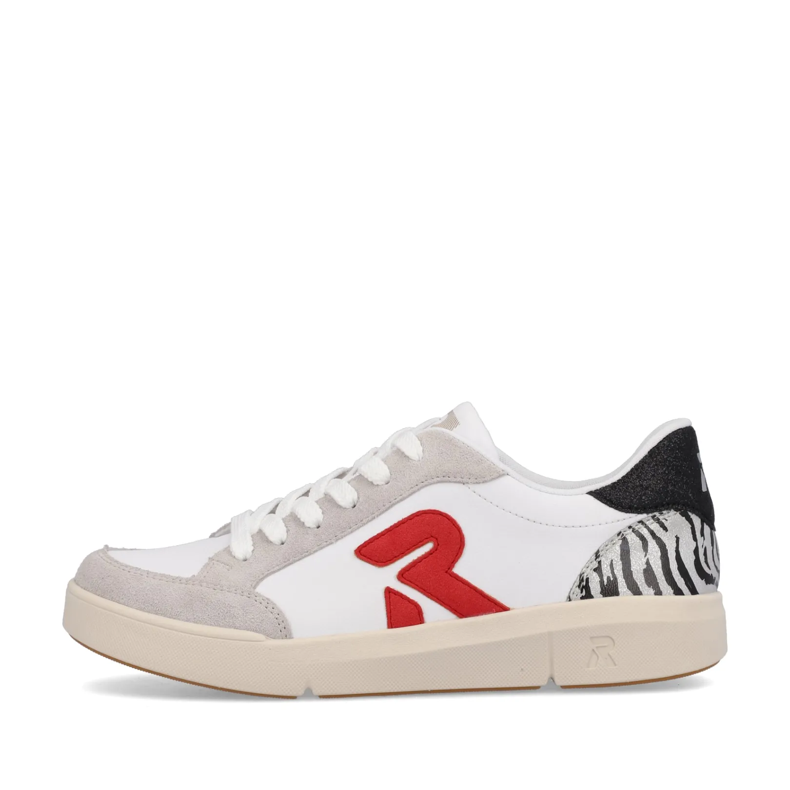 Rieker Sneaker<Damen Sneaker Low swan-white arctic-grey zebra Weiss