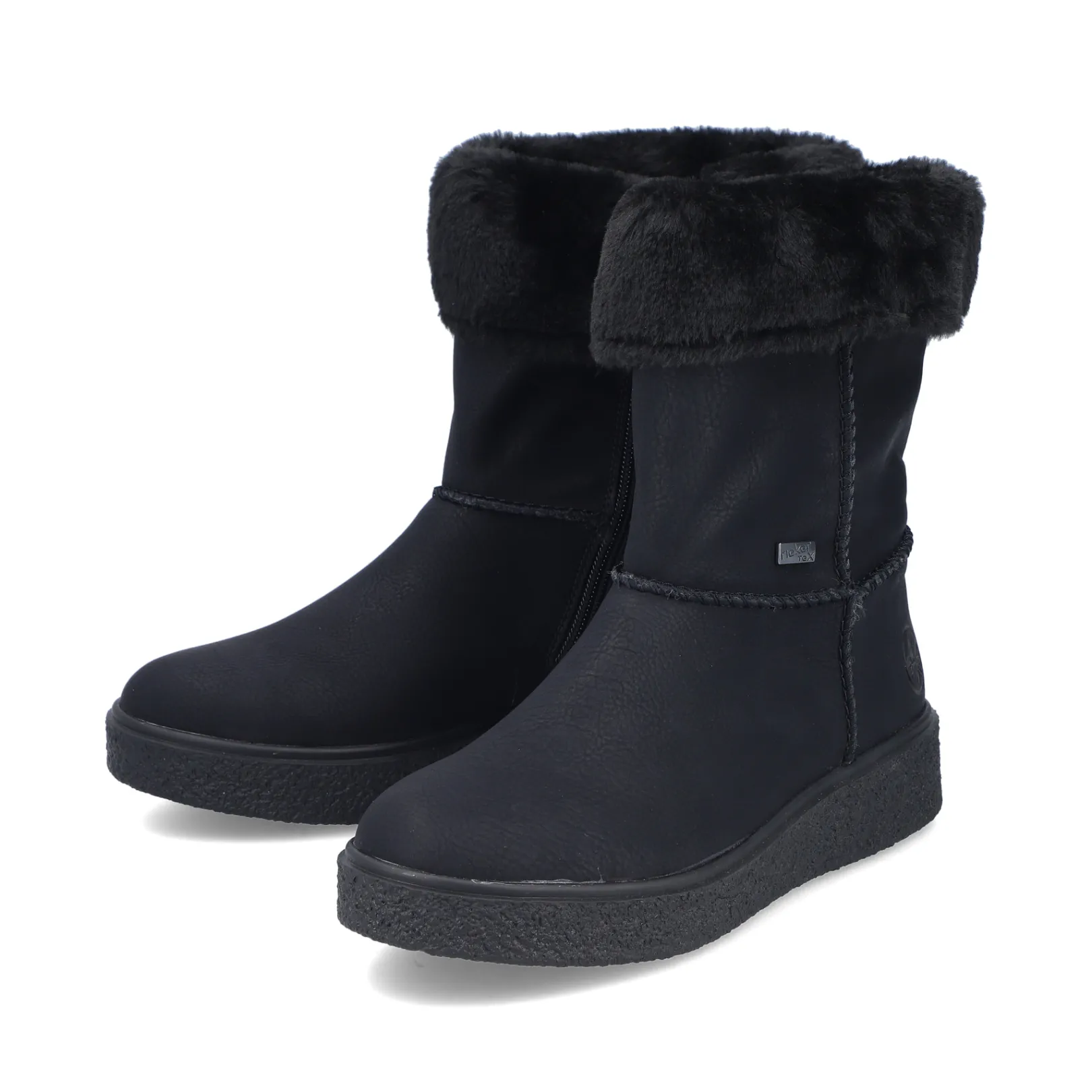 Rieker Stiefeletten & Boots | Fluffy<Damen Stiefeletten nacht Schwarz