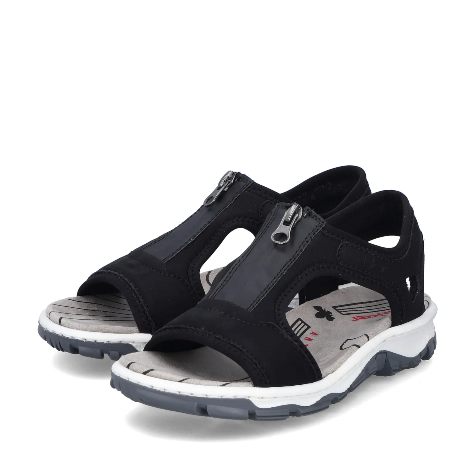 Rieker Sandalen & Sandaletten<Damen Trekkingsandalen tief Schwarz