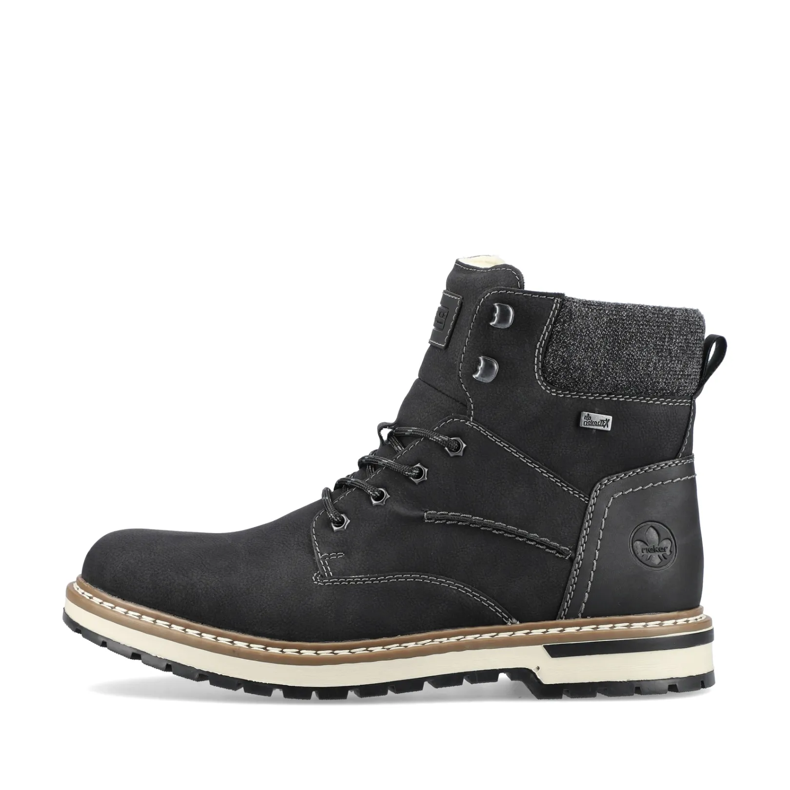 Rieker Boots<Herren Schnürstiefel asphalt Schwarz