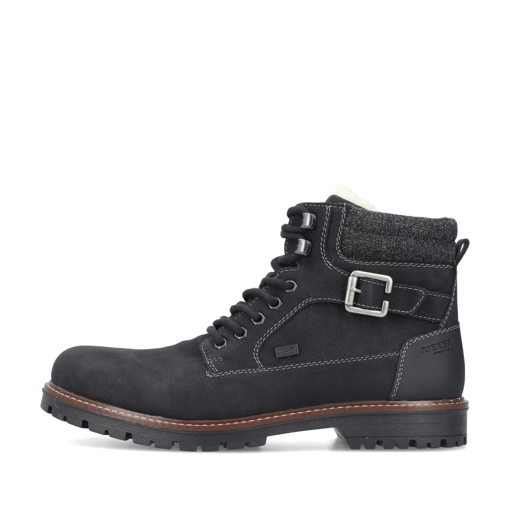 Rieker Boots<Herren Schnürstiefel asphalt Schwarz