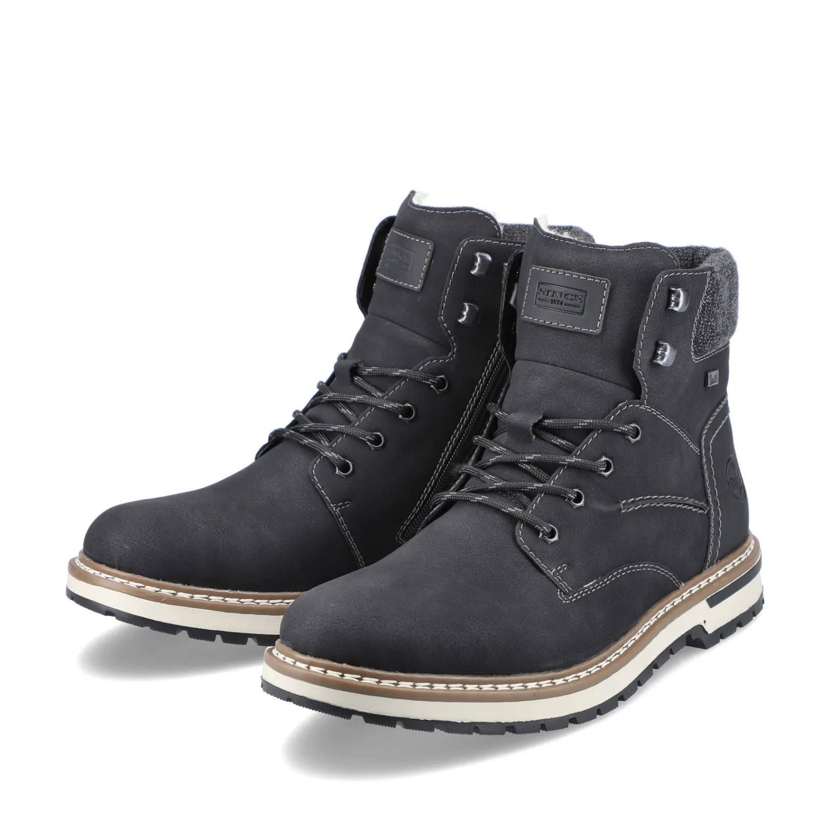 Rieker Boots<Herren Schnürstiefel asphalt Schwarz