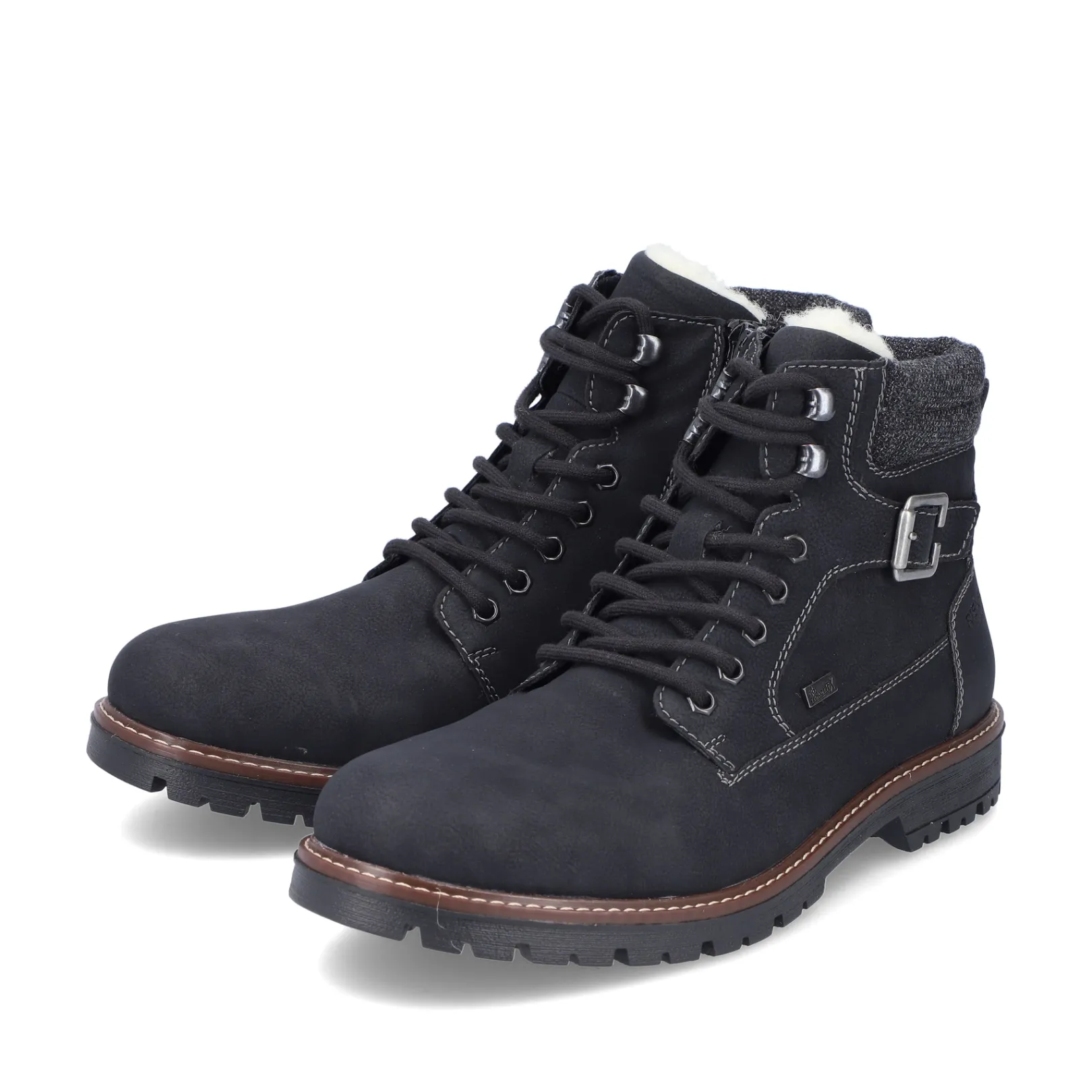 Rieker Boots<Herren Schnürstiefel asphalt Schwarz