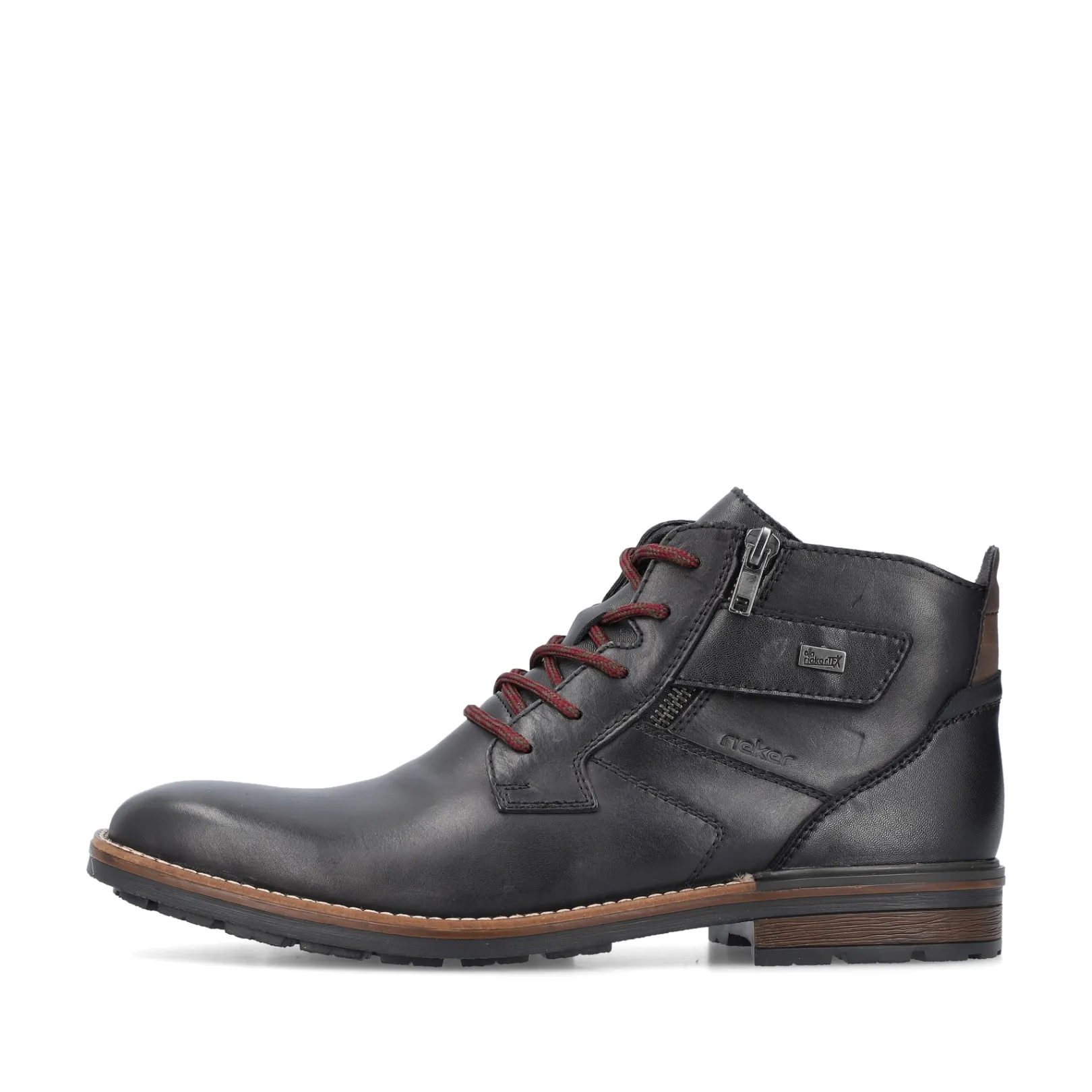 Rieker Boots<Herren Schnürstiefel glanz Schwarz