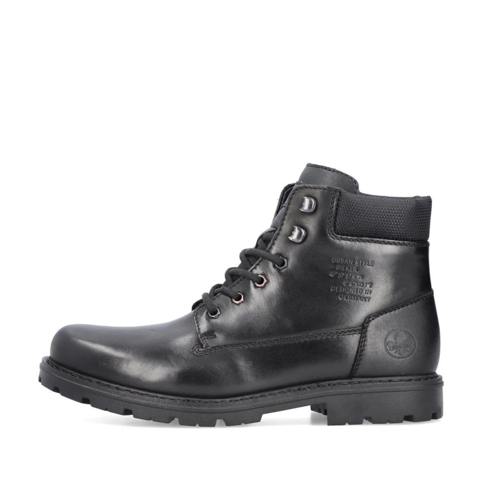 Rieker Boots<Herren Schnürstiefel glanz Schwarz