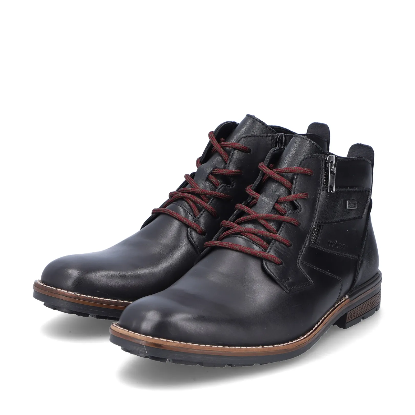 Rieker Boots<Herren Schnürstiefel glanz Schwarz