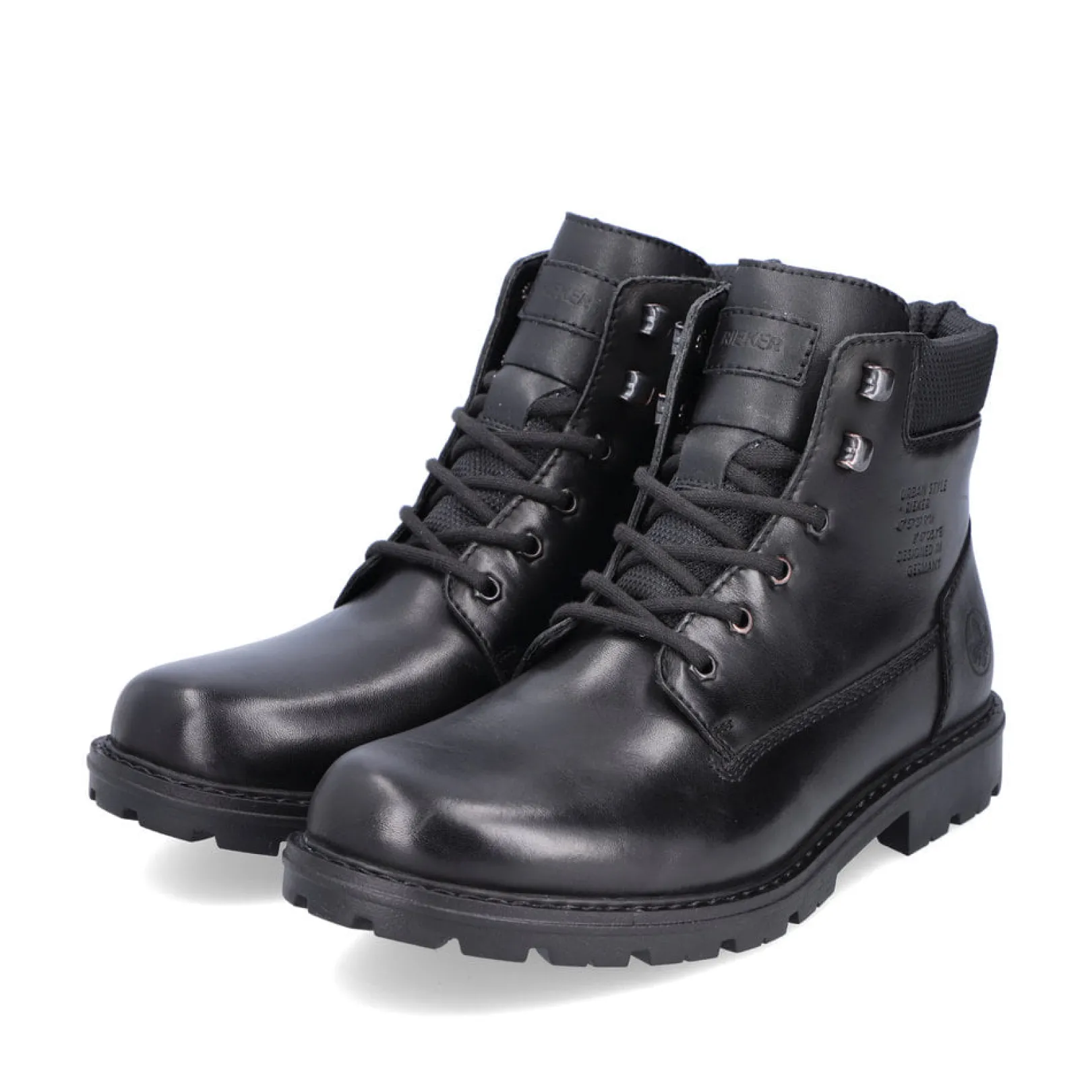 Rieker Boots<Herren Schnürstiefel glanz Schwarz