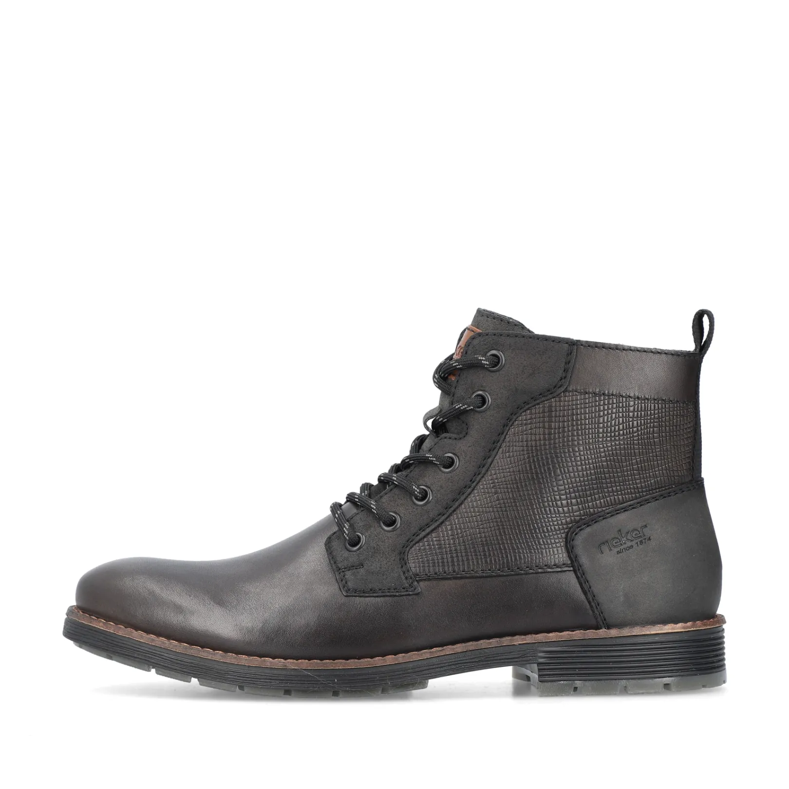 Rieker Boots<Herren Schnürstiefel tief Schwarz