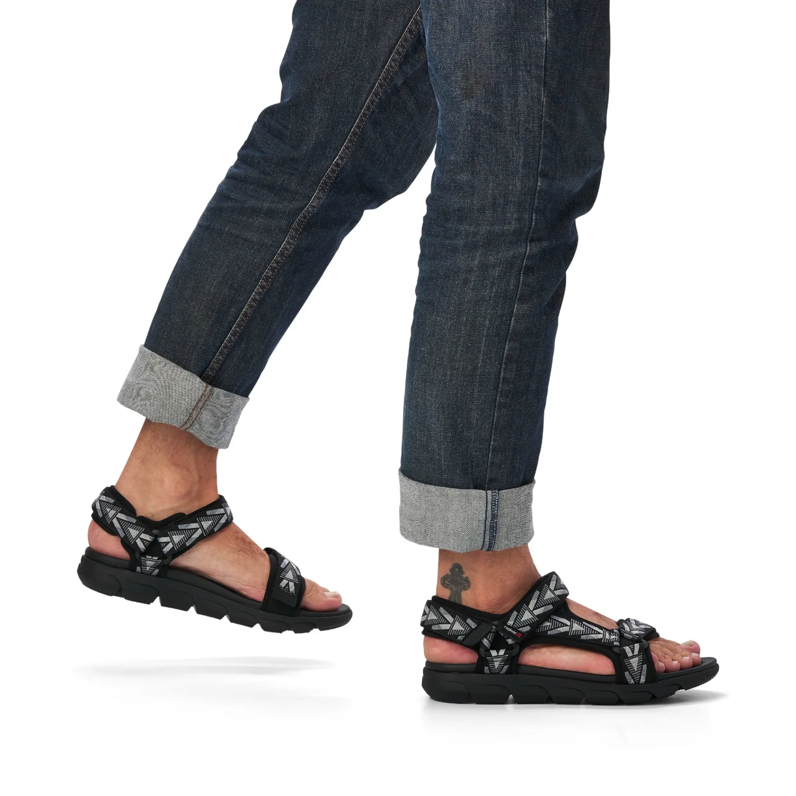 Rieker Sandalen<Herren Trekkingsandalen black-stone grey Schwarz